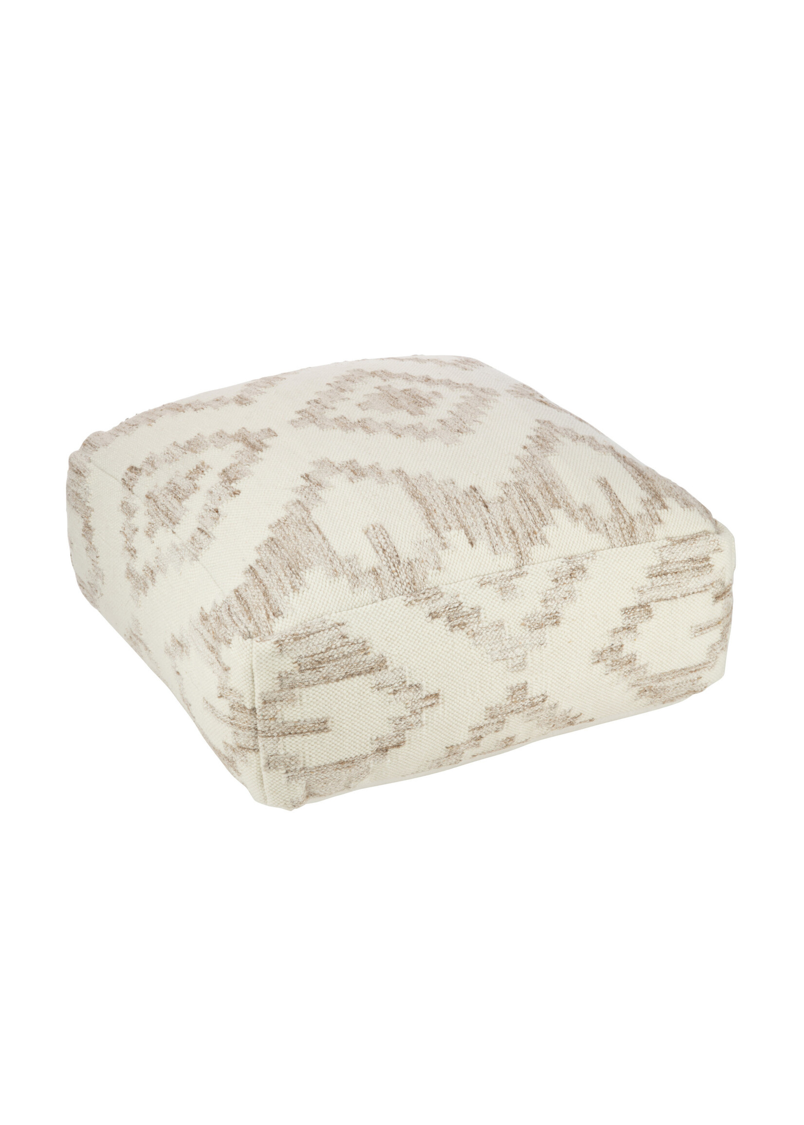 Pouf Ethnique Blanc Beige 80*80*30