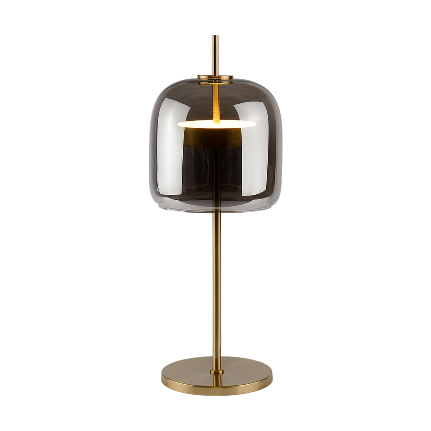 Lampe de Table Ghandia Doré Mat Verre Fumé