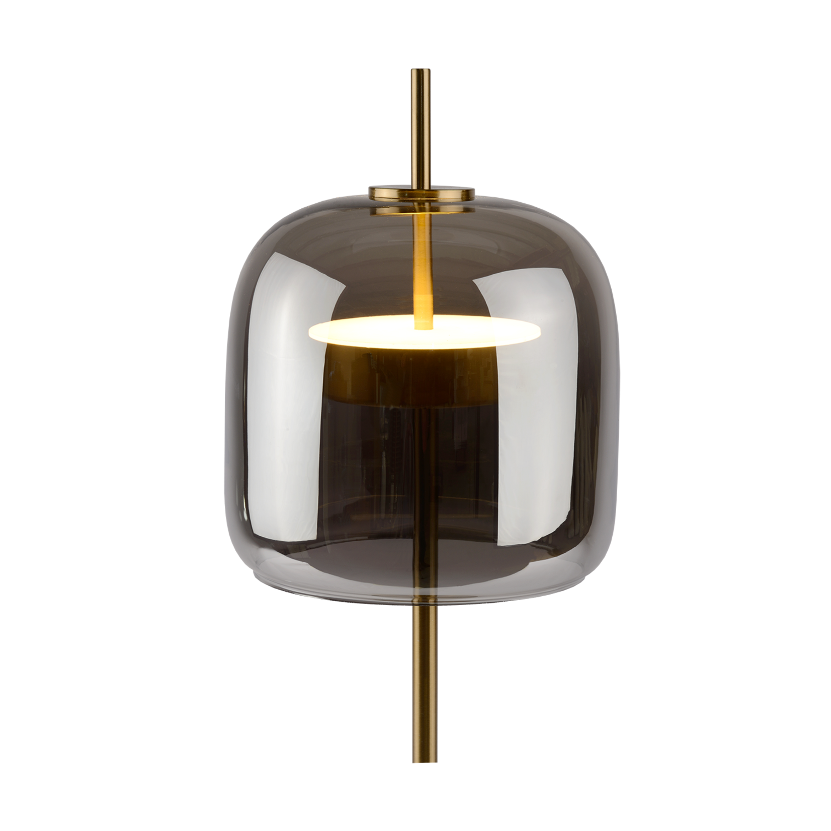 Lampe de Table Ghandia Doré Mat Verre Fumé