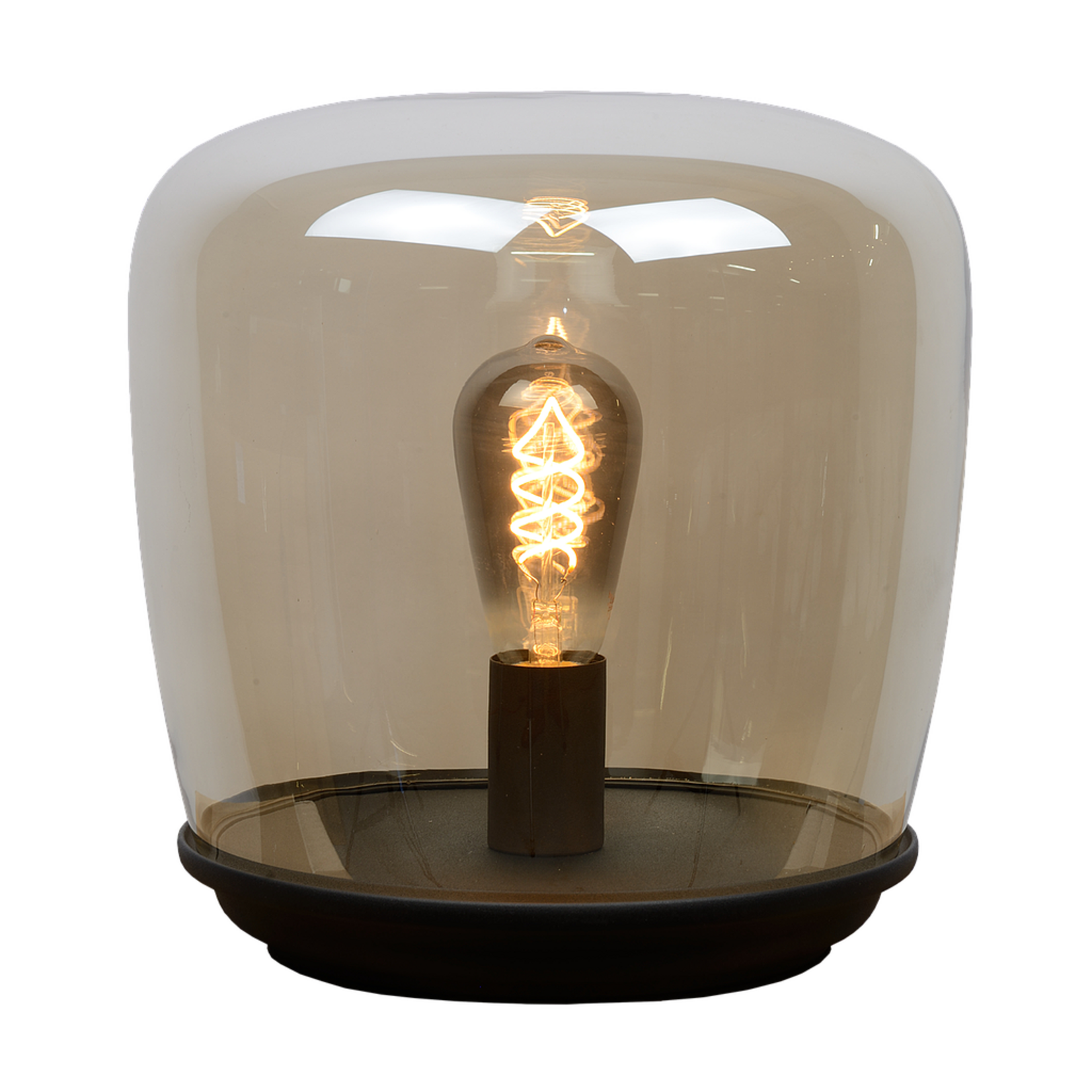 Lampe de Table Unami Noir Verre Fumé SANS AMPOULE