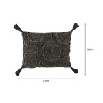 Coussin Coton Recyclé Gris Cercles 75*50