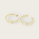 Boucles d'Oreille Doubles Créoles à la paire