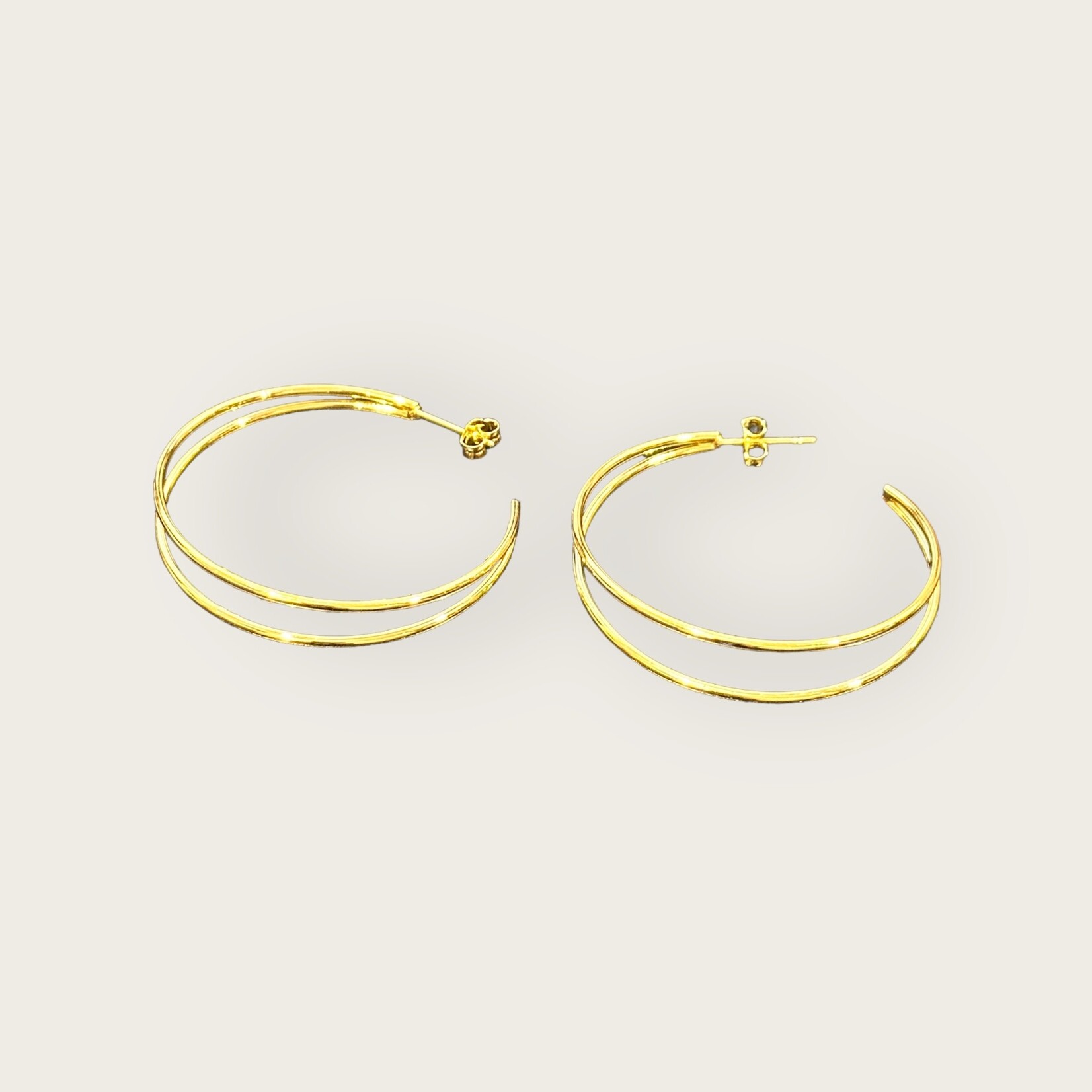 Boucles d'Oreille Doubles Créoles à la paire