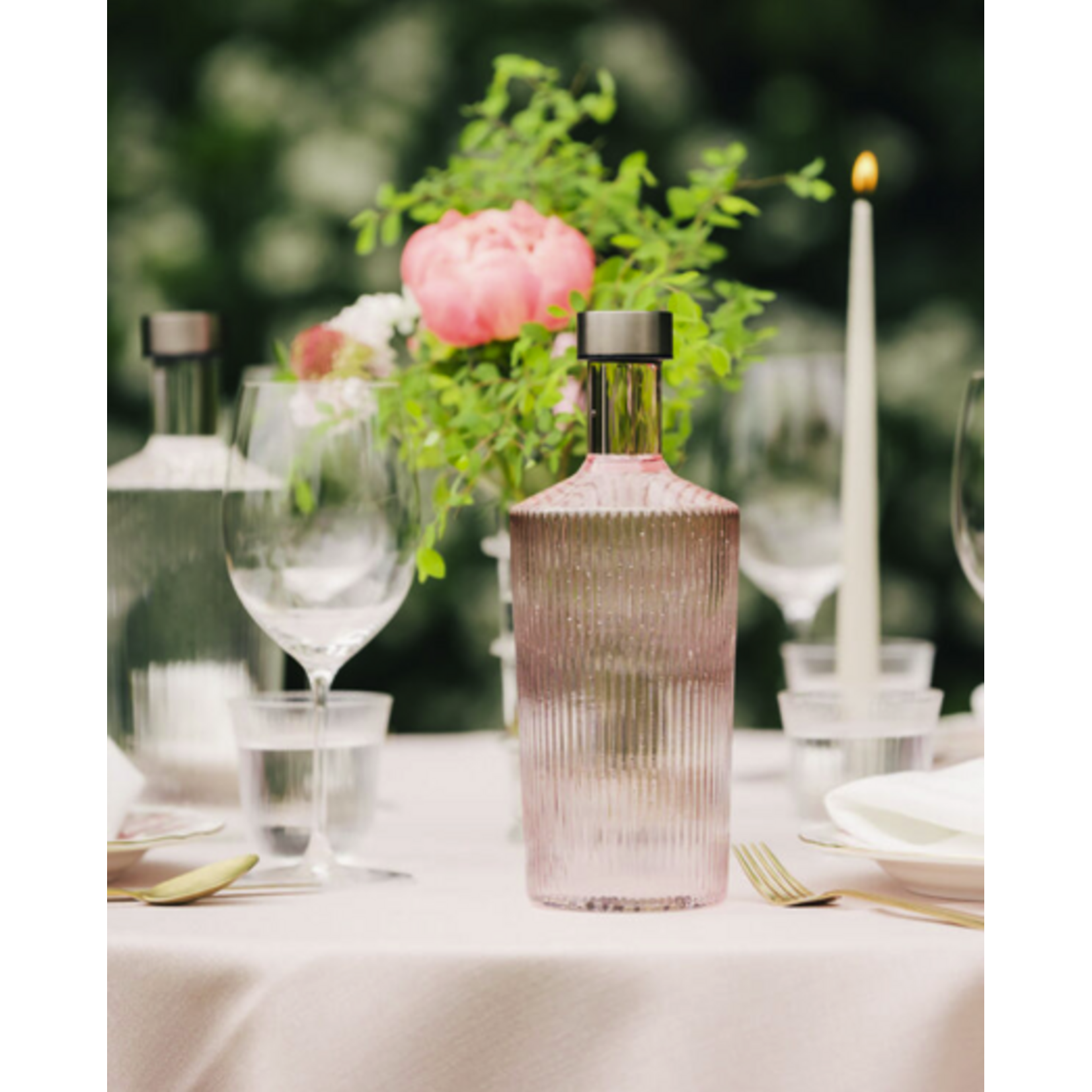 Paveau Bouteille Striée Verre Paveau Pink