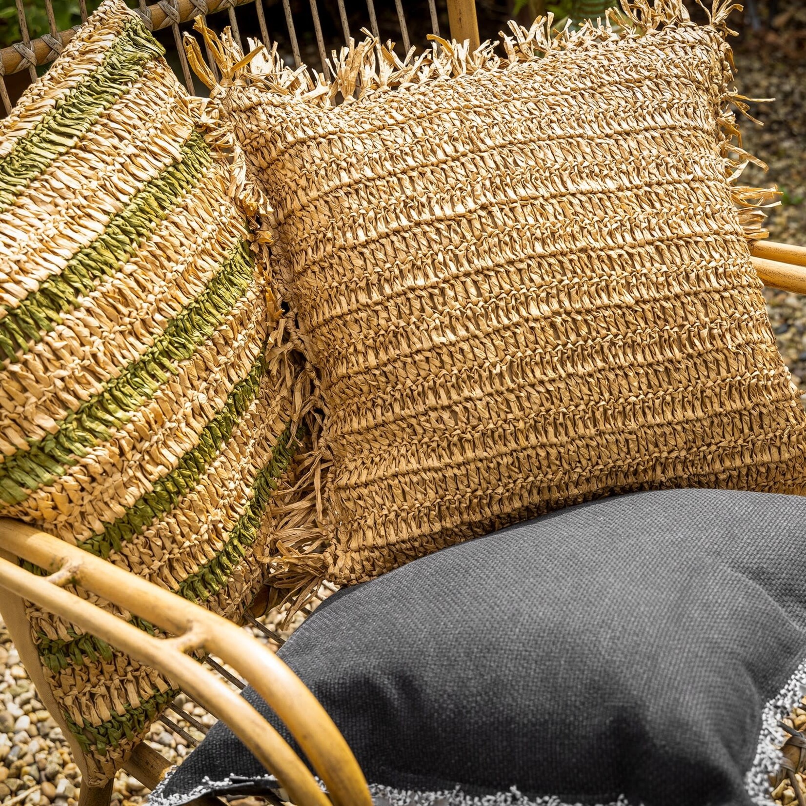 Bivouac Coussin Raphia Naturel 45*45