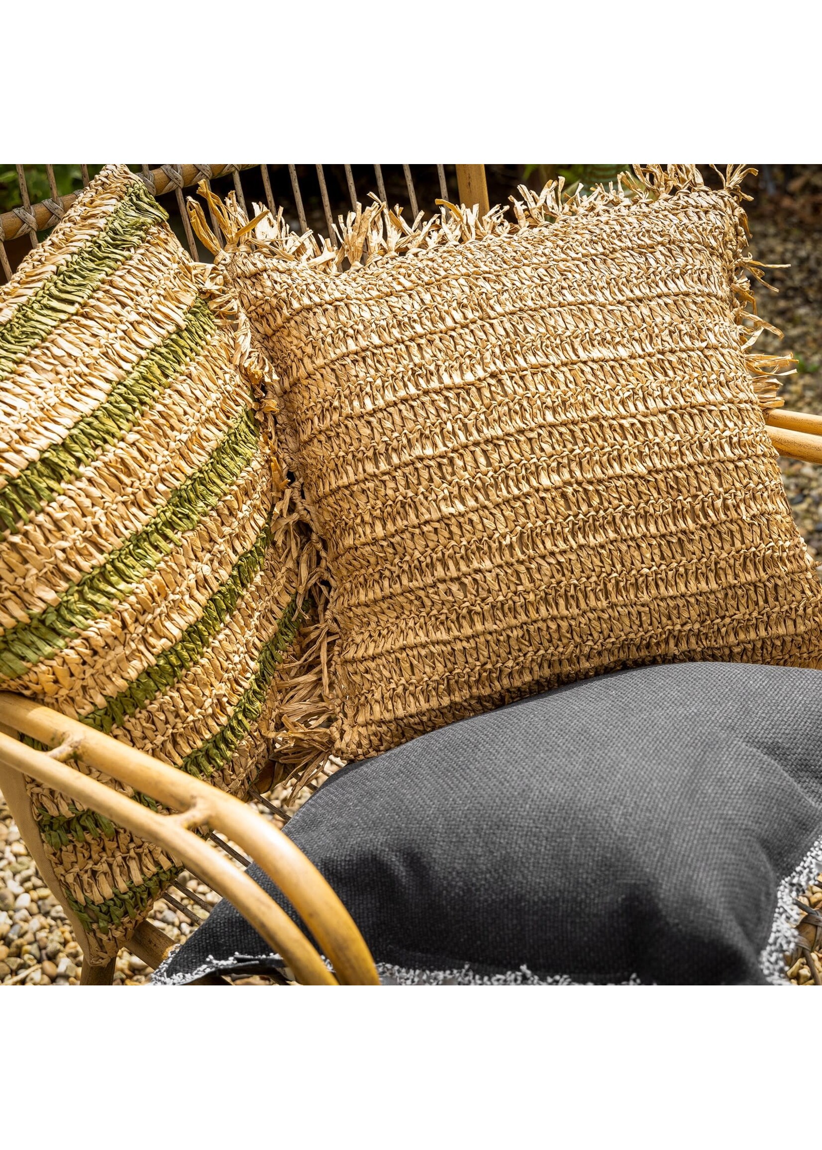 Bivouac Coussin Raphia Naturel 45*45