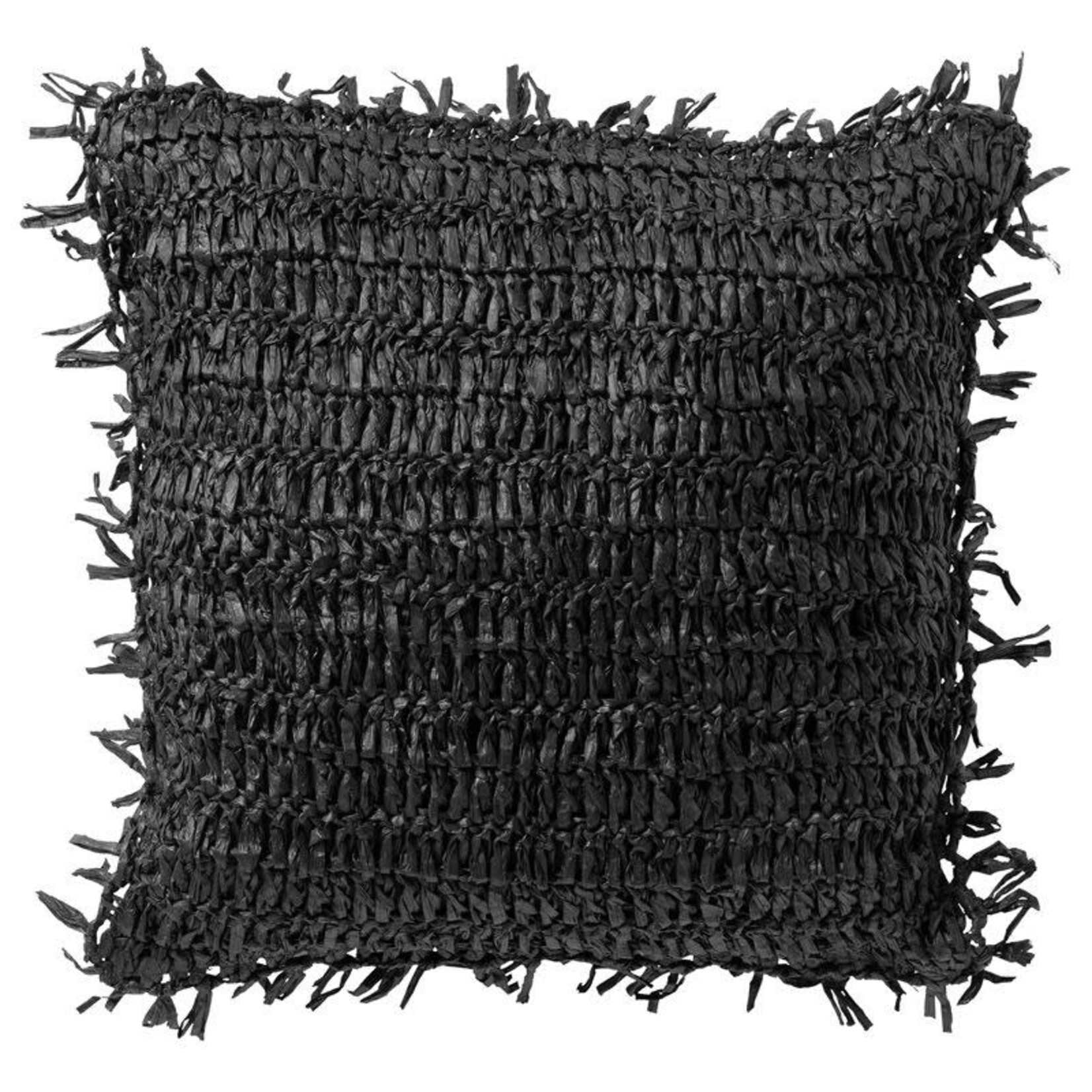 Bivouac Coussin Raphia Noir 45*45