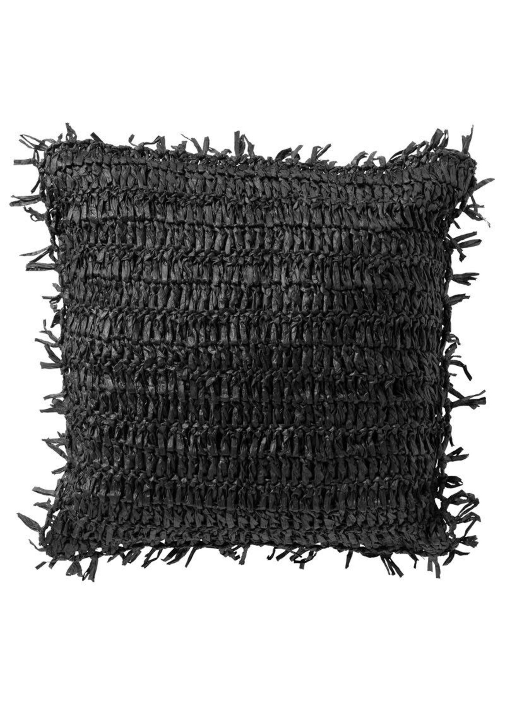 Bivouac Coussin Raphia Noir 45*45