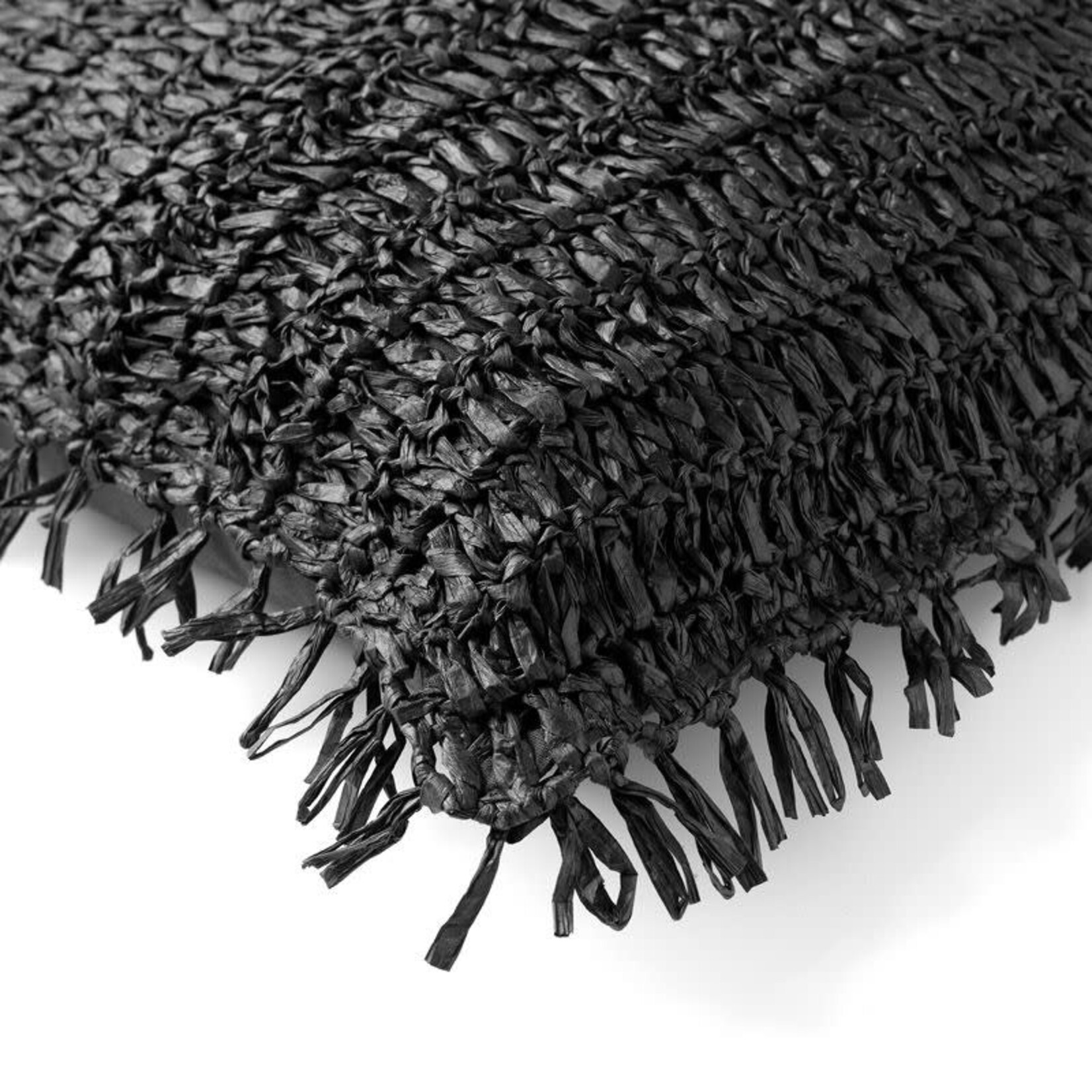 Bivouac Coussin Raphia Noir 45*45