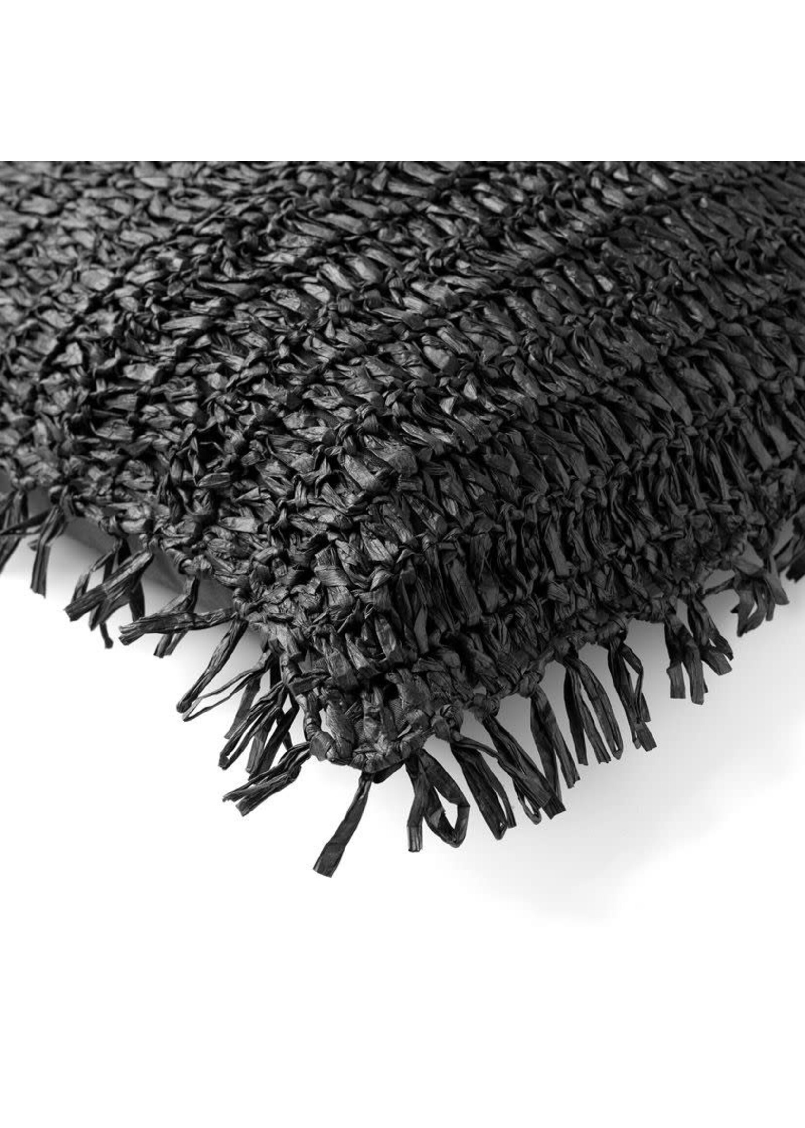 Bivouac Coussin Raphia Noir 45*45