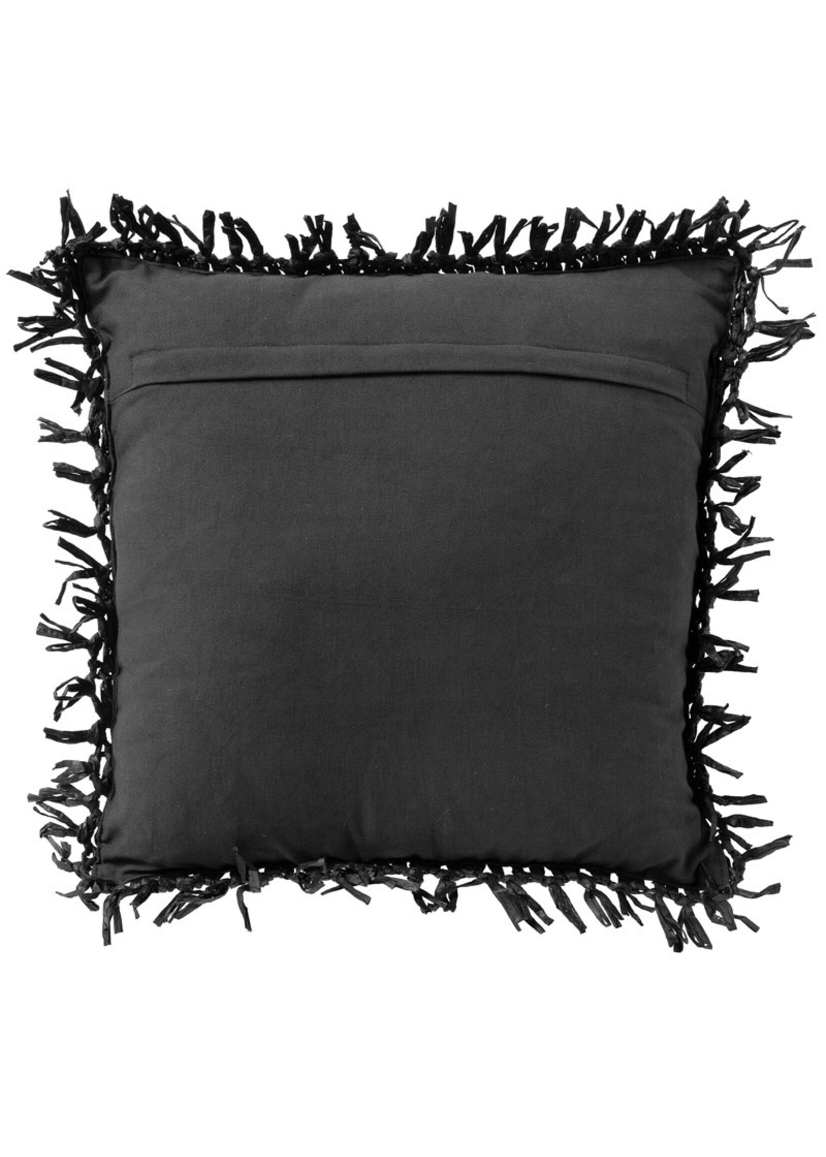 Bivouac Coussin Raphia Noir 45*45