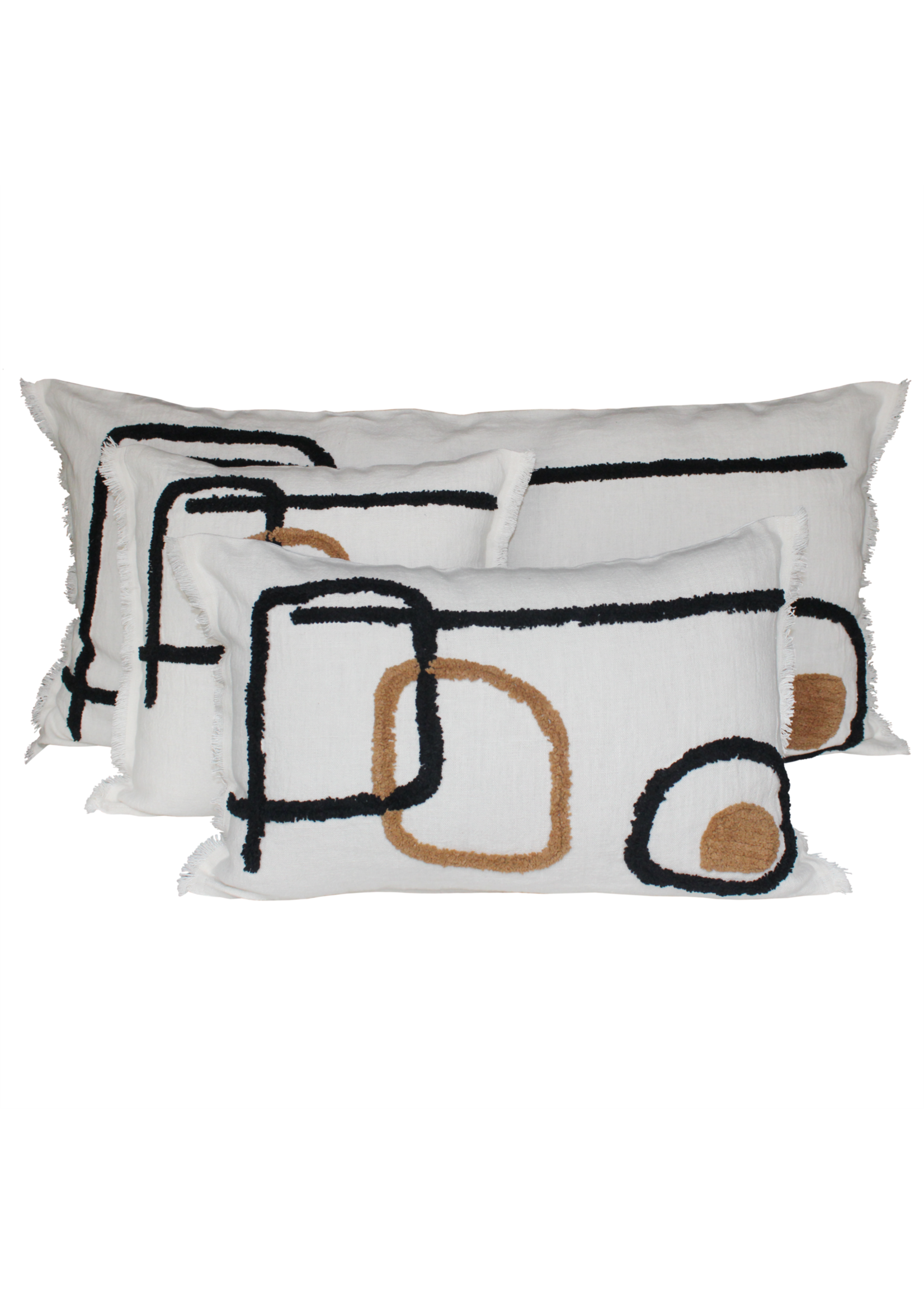 Haomy Housse de coussin Tikri Ivoire 55*110