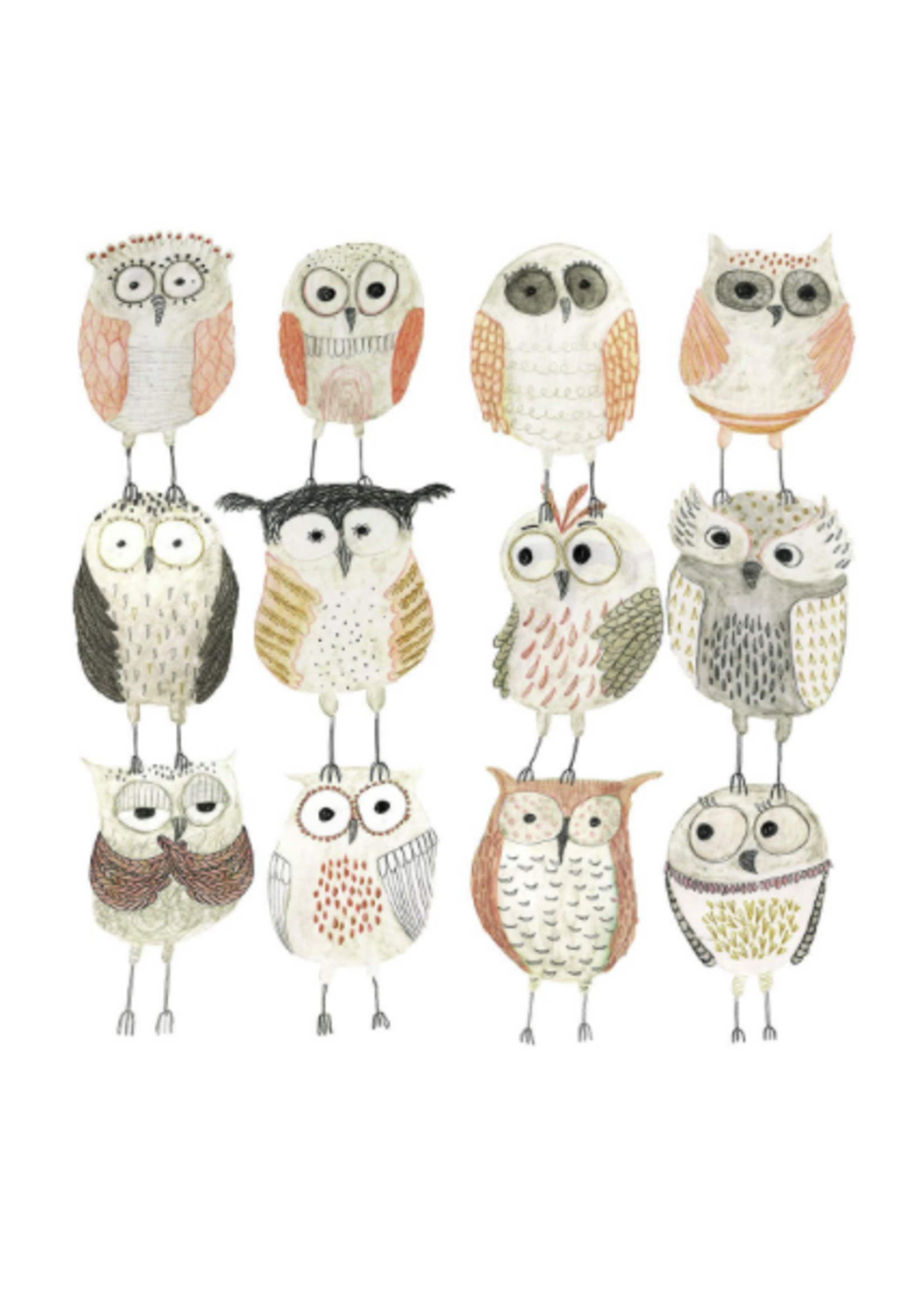 Serviettes en Papier Owls Hiboux 33*33