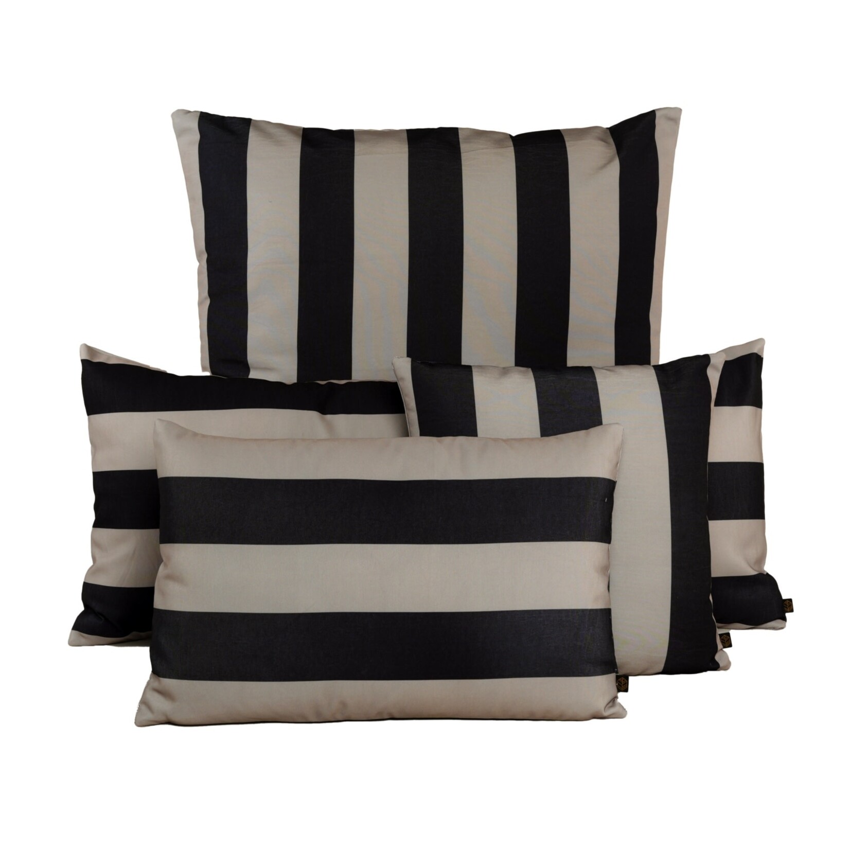 Haomy Housse de Coussin Outdoor Biarritz Noir et  Lin 40*60