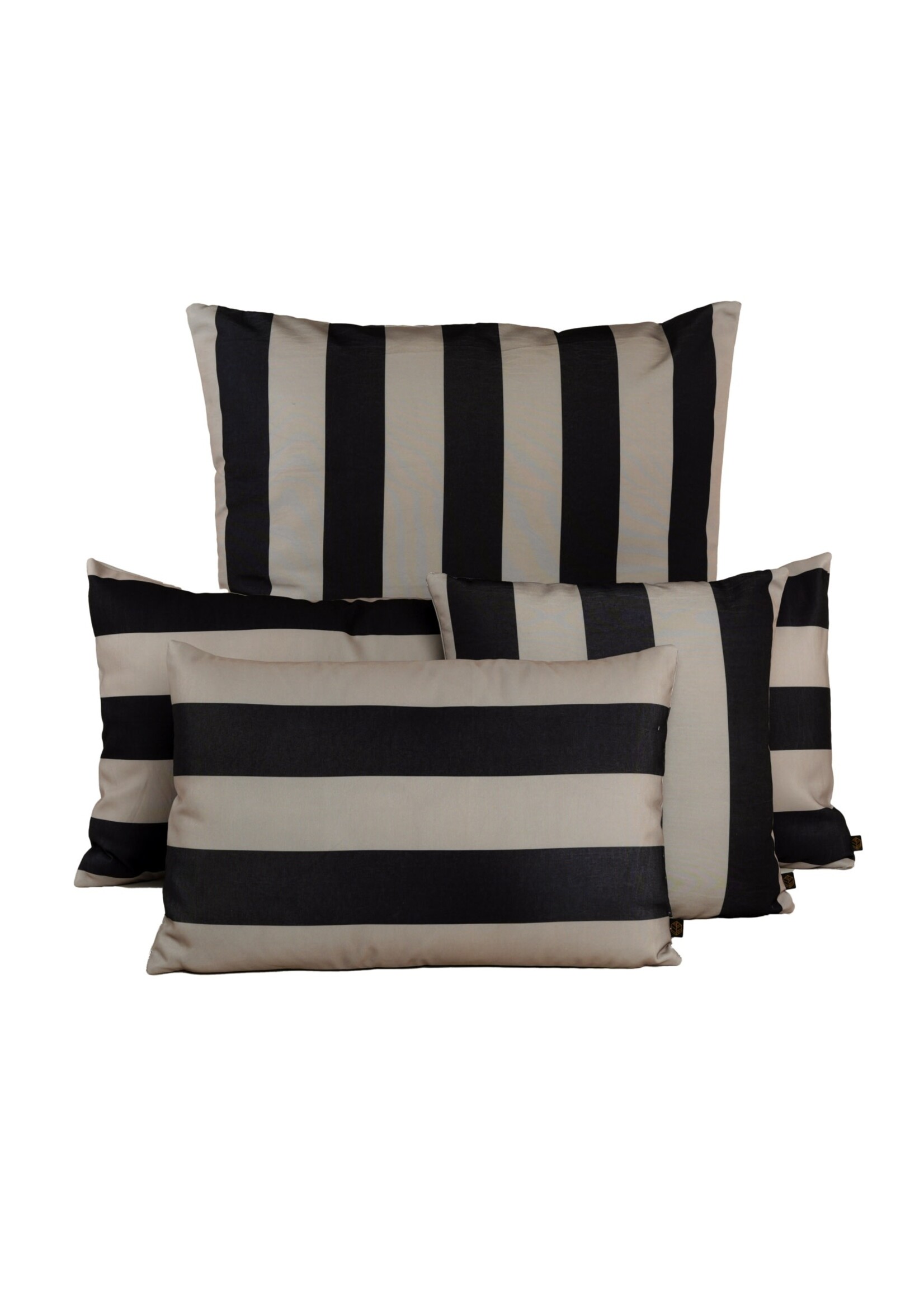 Haomy Housse de Coussin Outdoor Biarritz Noir et  Lin 40*60