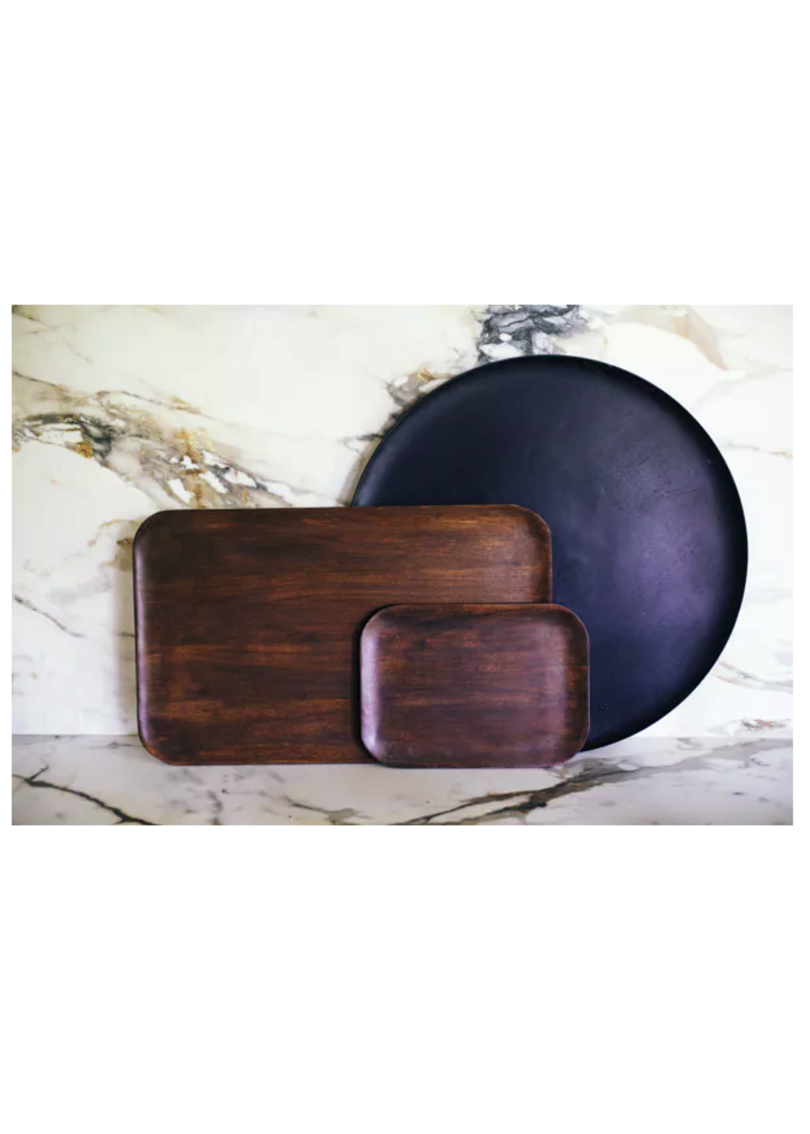 Pomax Maclear Plateau Acacia Noir Dia 50 cm