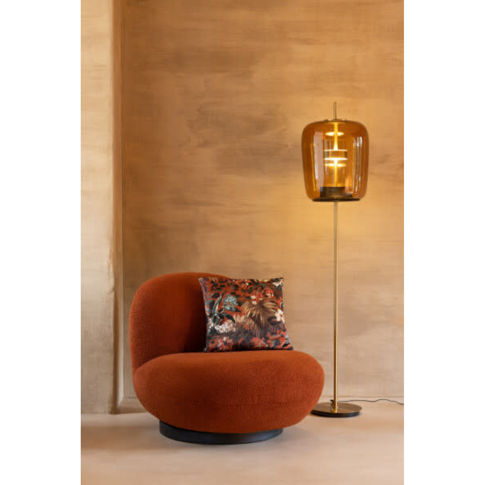Lampadaire Led Verre Marron 168 cm