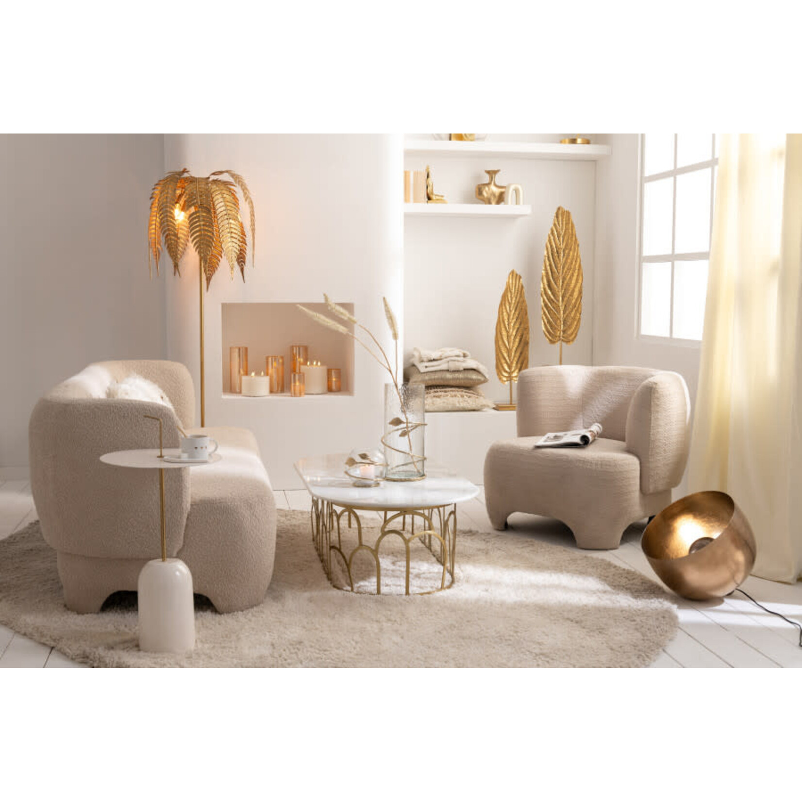 Bivouac Lampe de Sol Métal Or L 33 cm