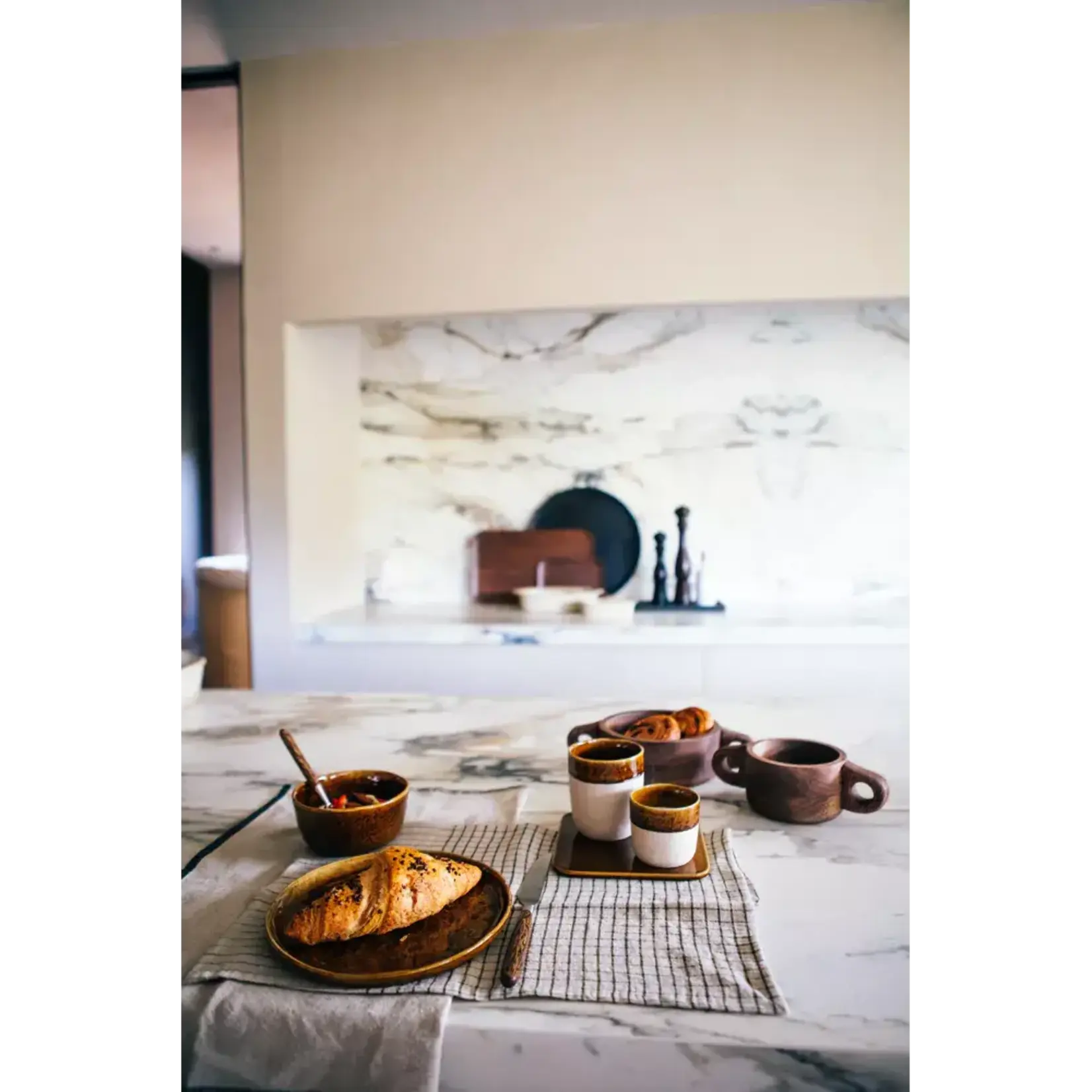 Pomax Spiro Brun Assiette à Dessert 21 cm