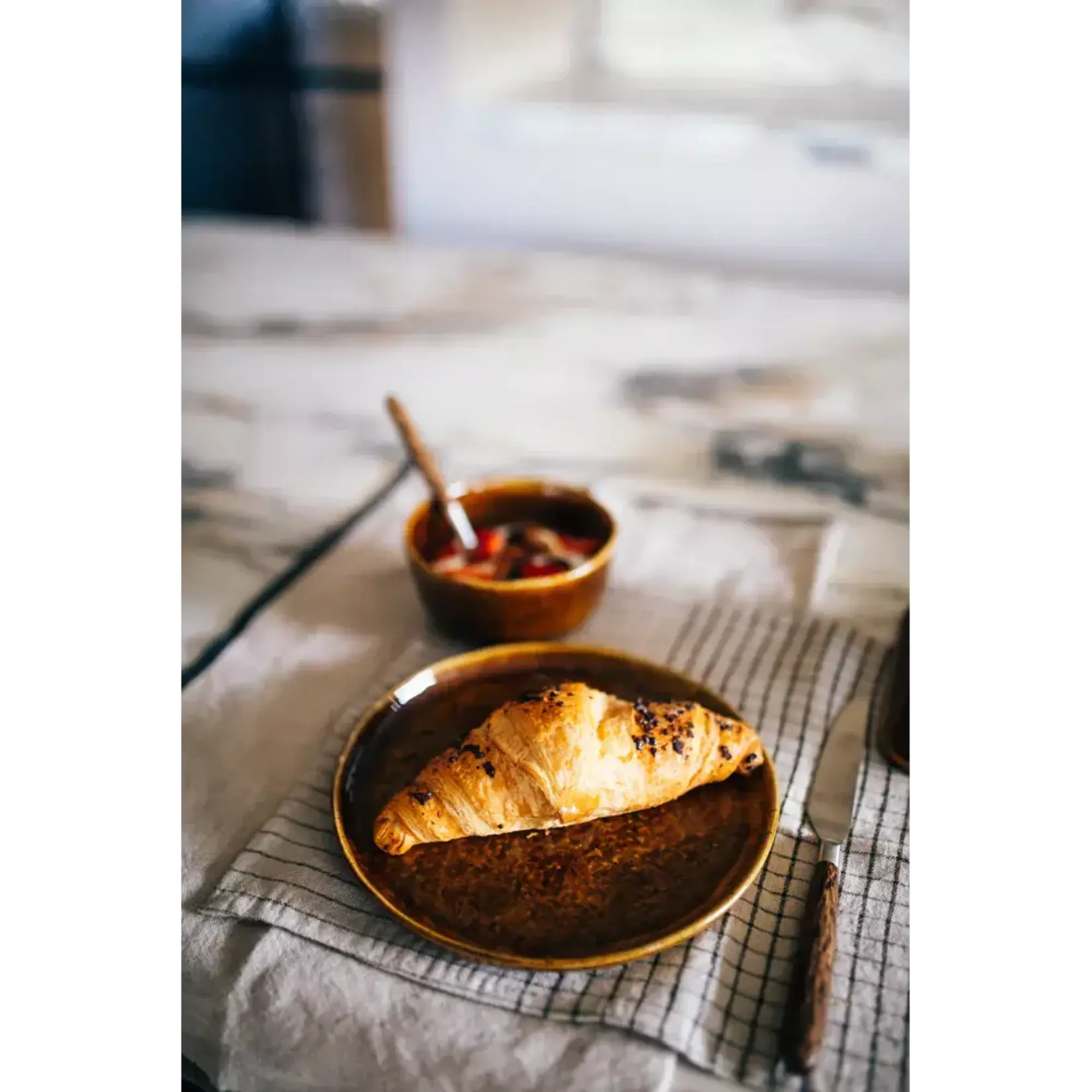 Pomax Spiro Brun Assiette à Dessert 21 cm