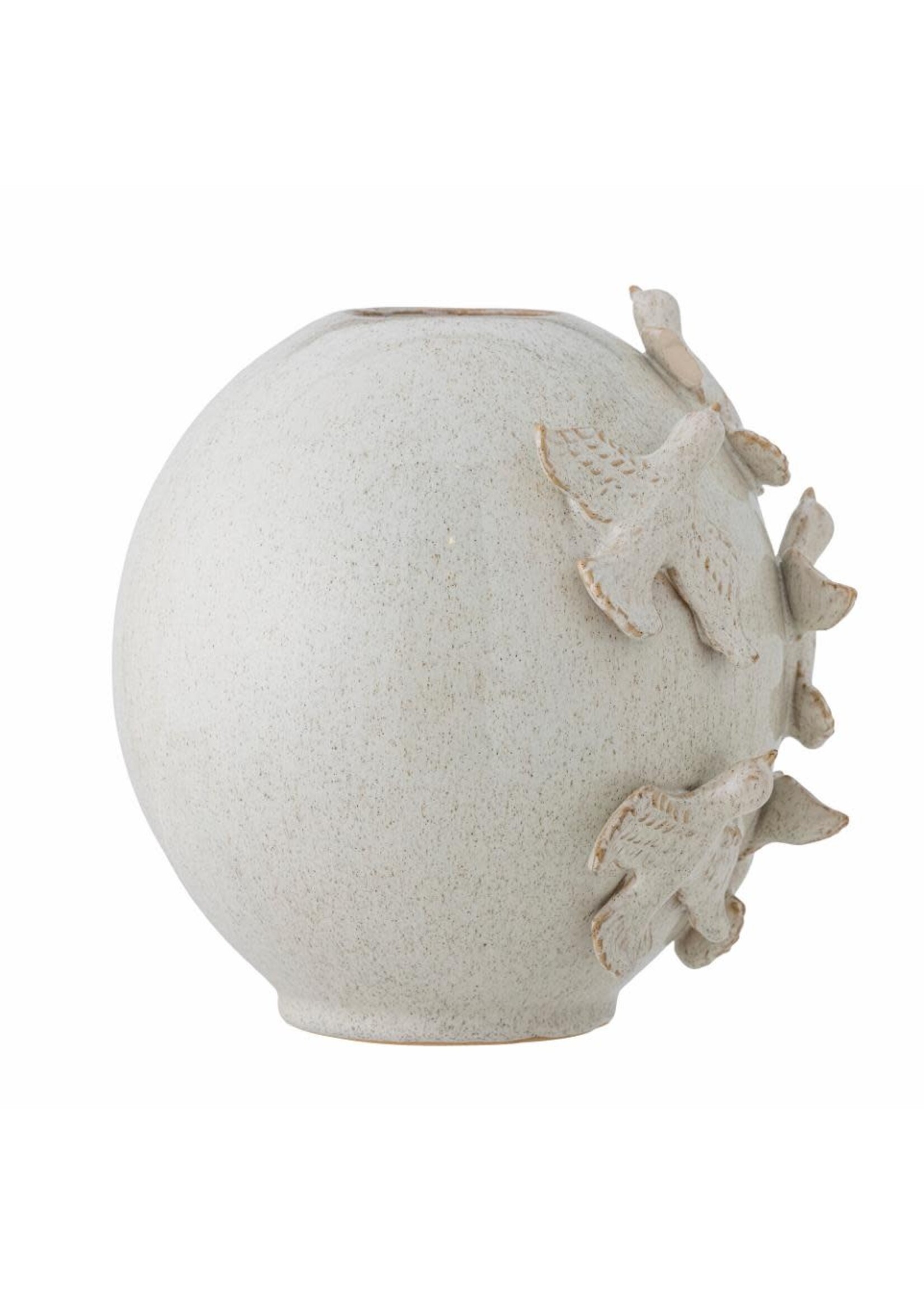Bloomingville Abira Vase Déco Nature Grès Oiseaux 27*25 cm