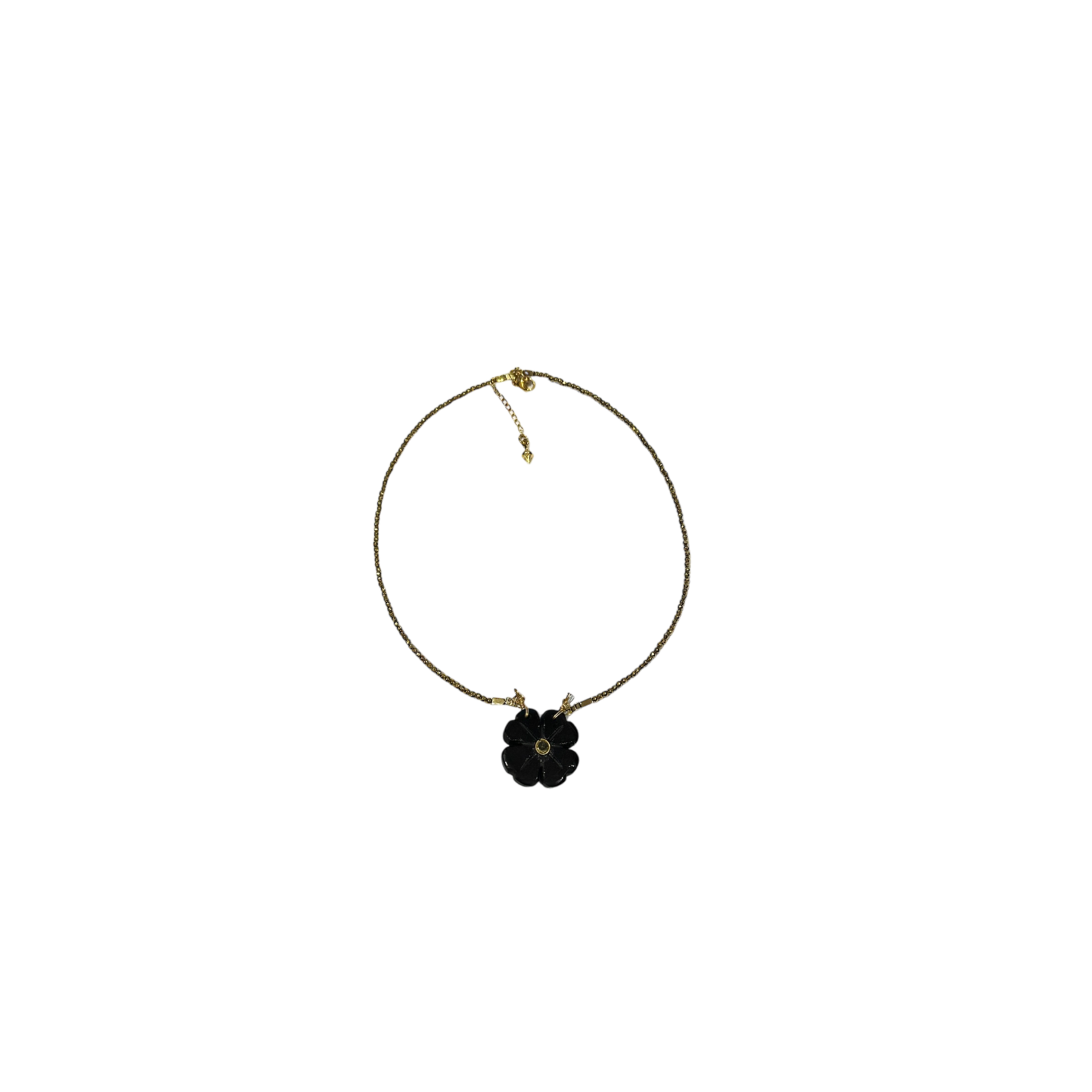 Scarlet et Lucien Collier Flower Hématite et Onyx