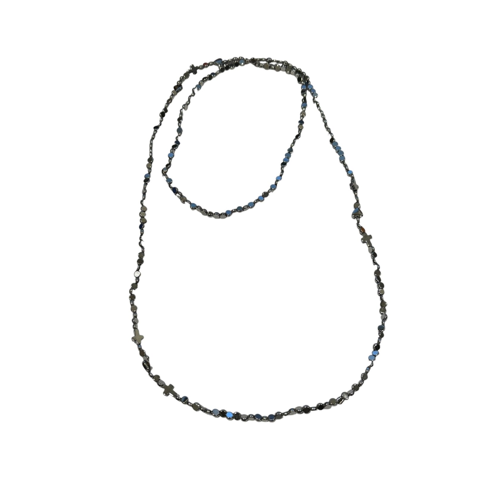 Scarlet et Lucien Sautoir Brigitte Elastique Hématites Argent