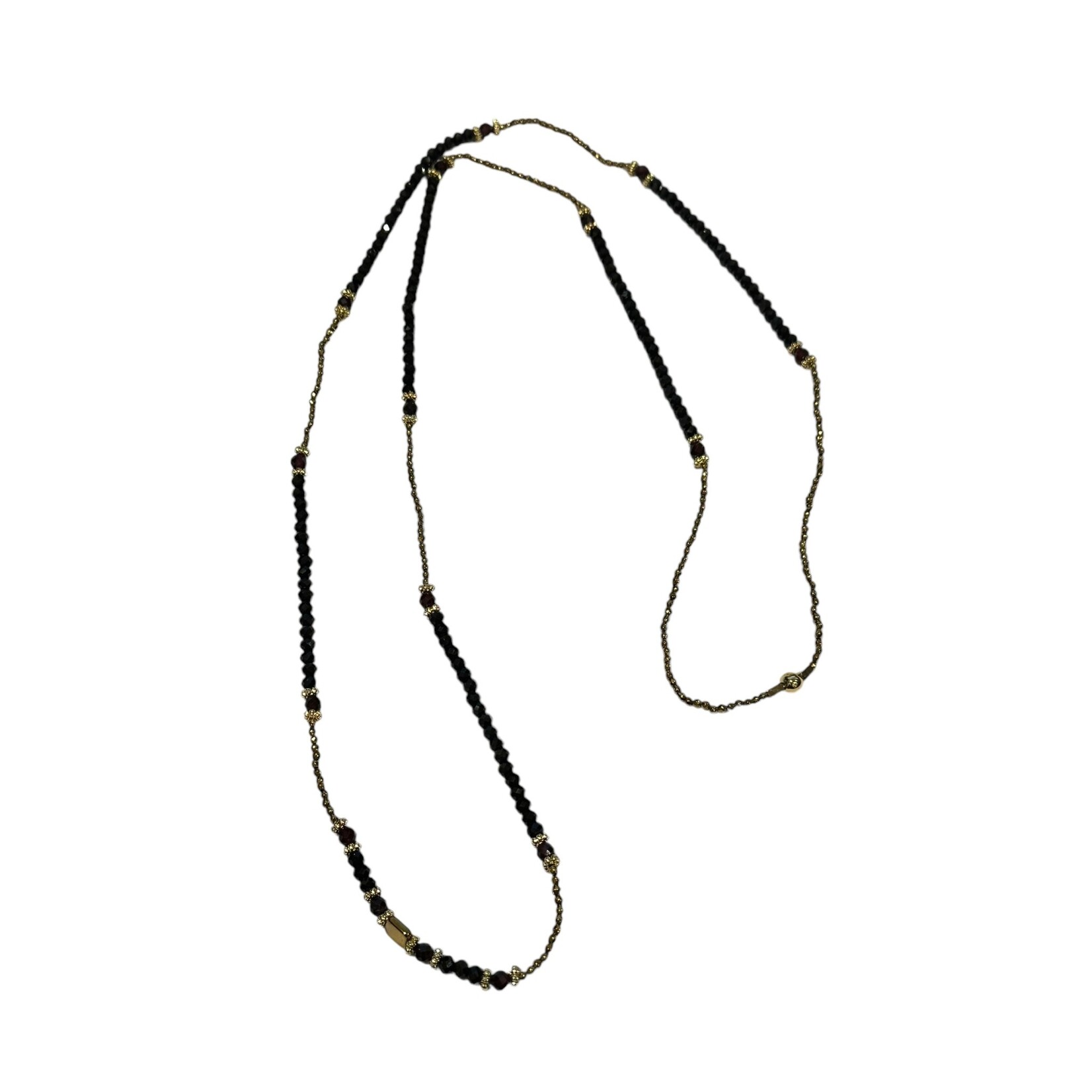 Scarlet et Lucien Sautoir Goa Elastique Noir Onyx