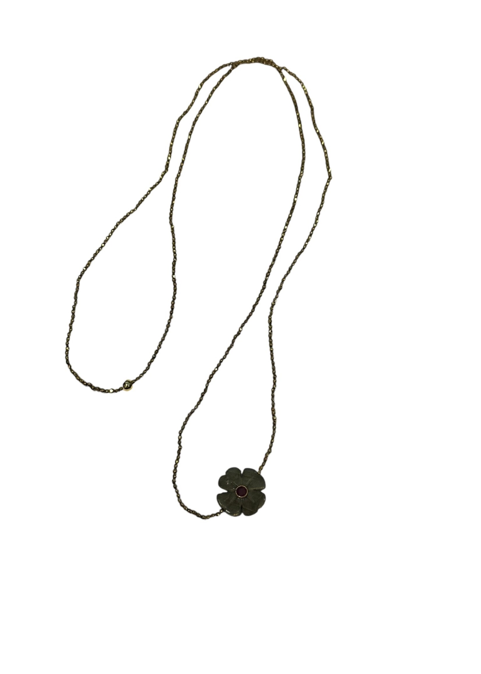 Scarlet et Lucien Sautoir Flower Elastique Hématite et Labradorite