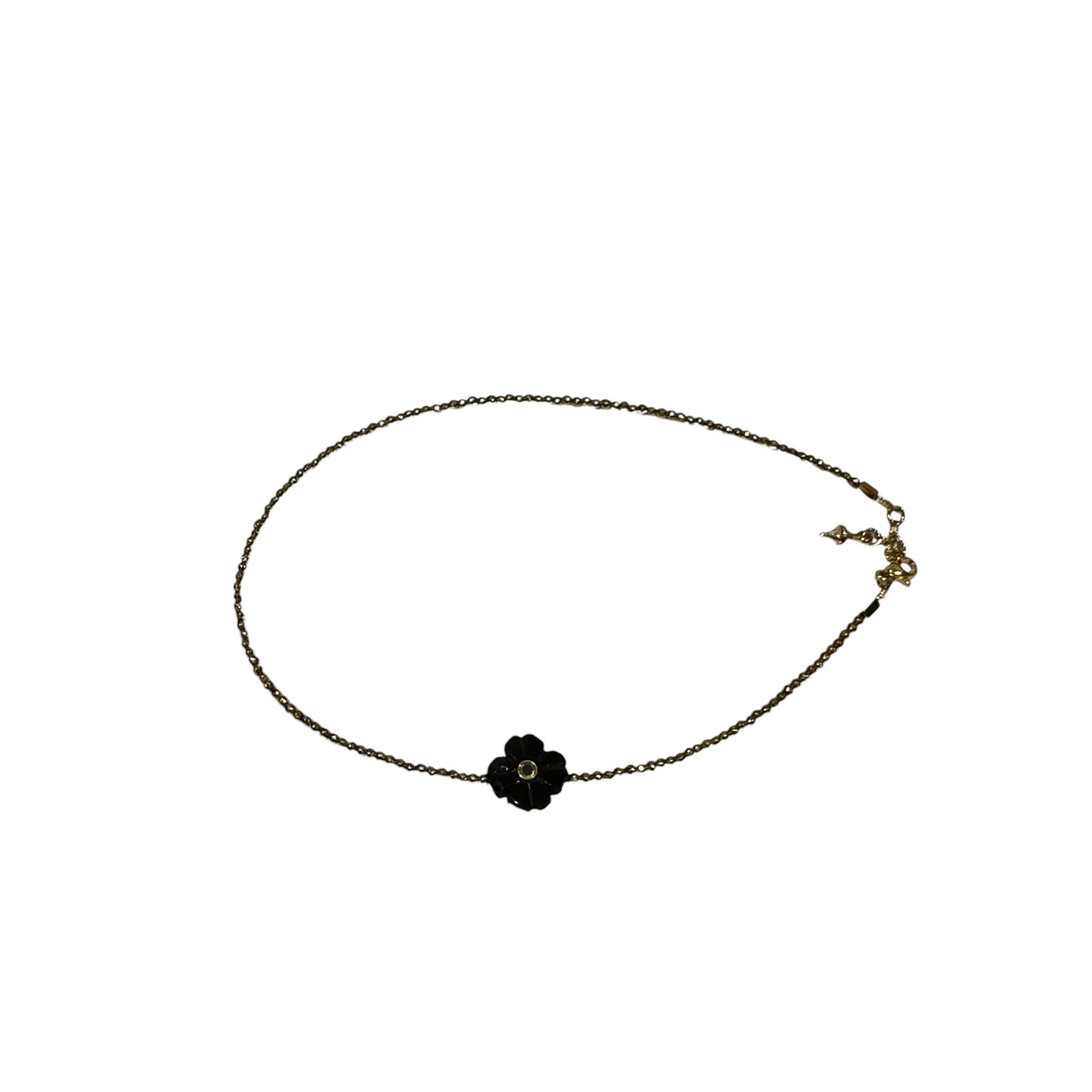 Scarlet et Lucien Bracelet Double Flower Hématite et Onyx