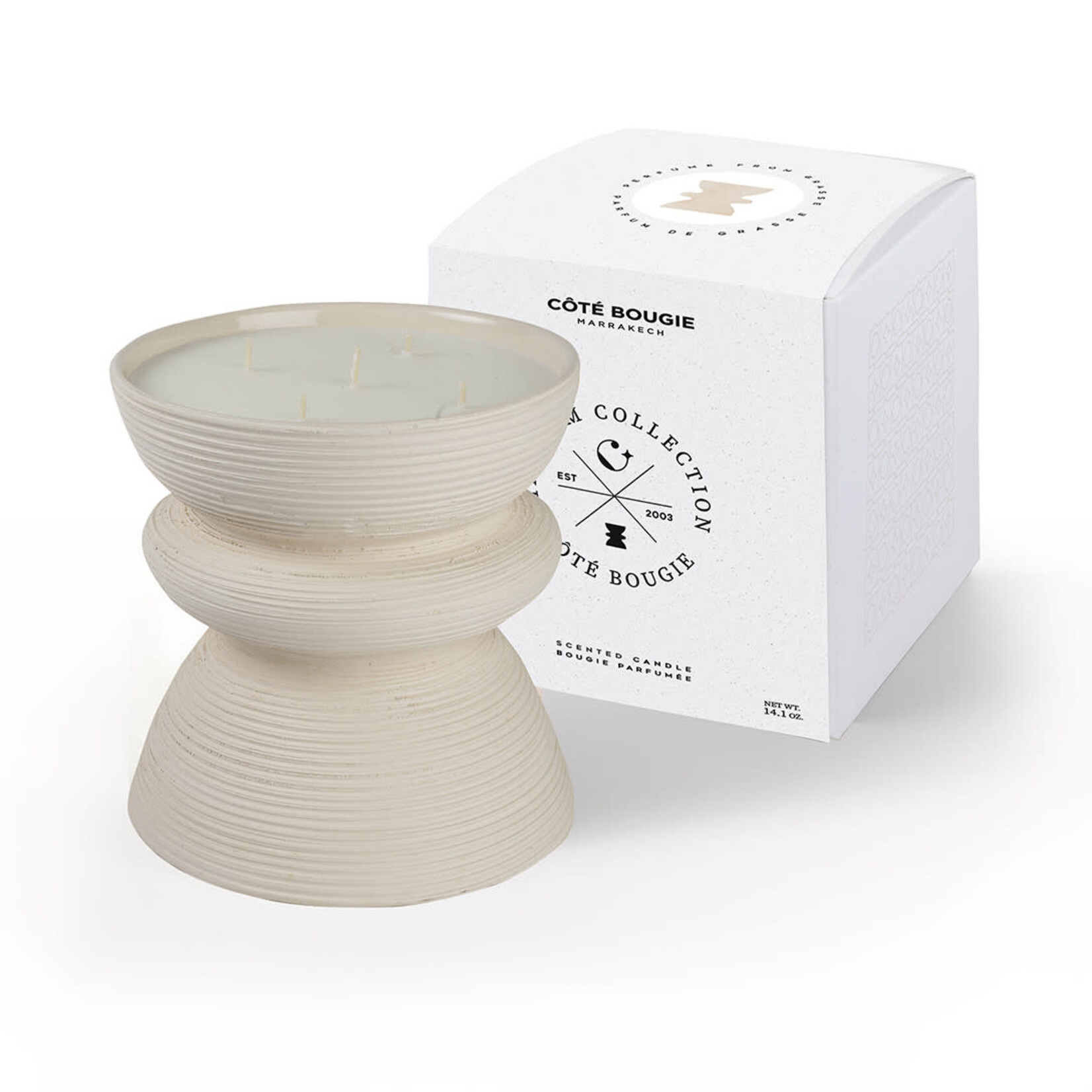 Côté Bougie Bougie Tamtam Strié Blanc Musc Charmeur