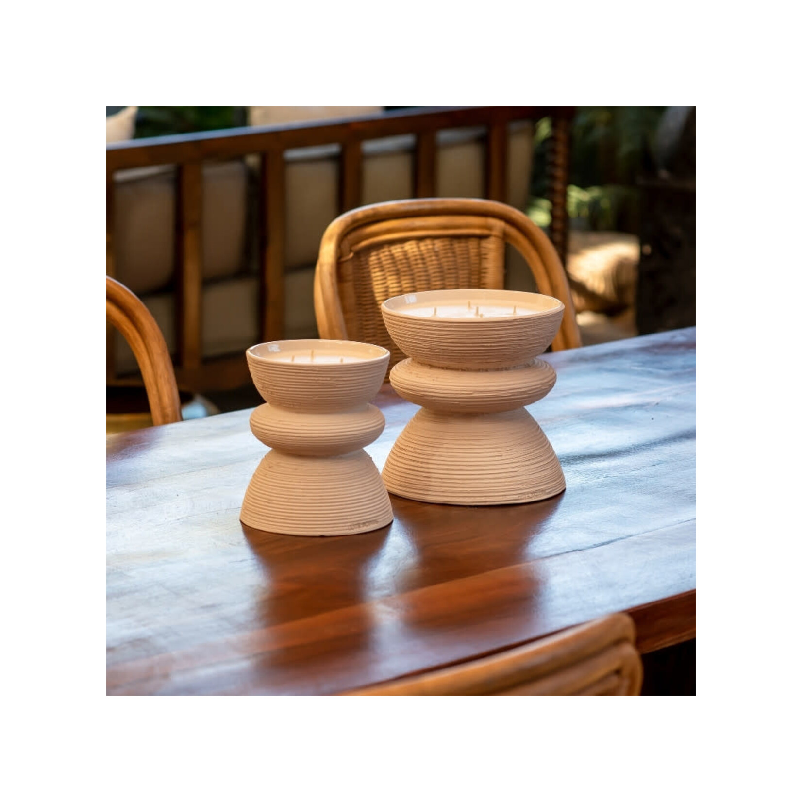 Côté Bougie Bougie Tamtam Strié Blanc Musc Charmeur