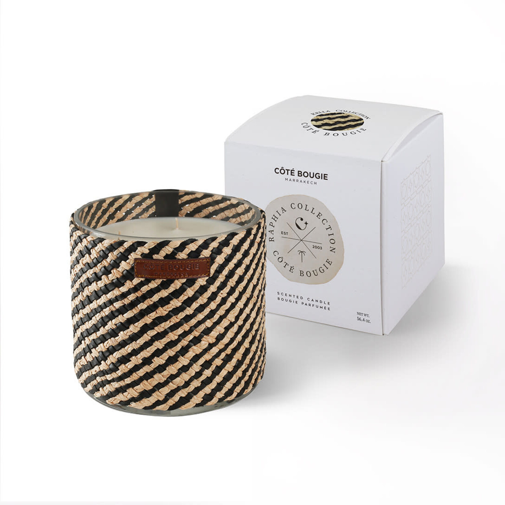 Côté Bougie Bougie Raphia et Cuir Azel Narguilé