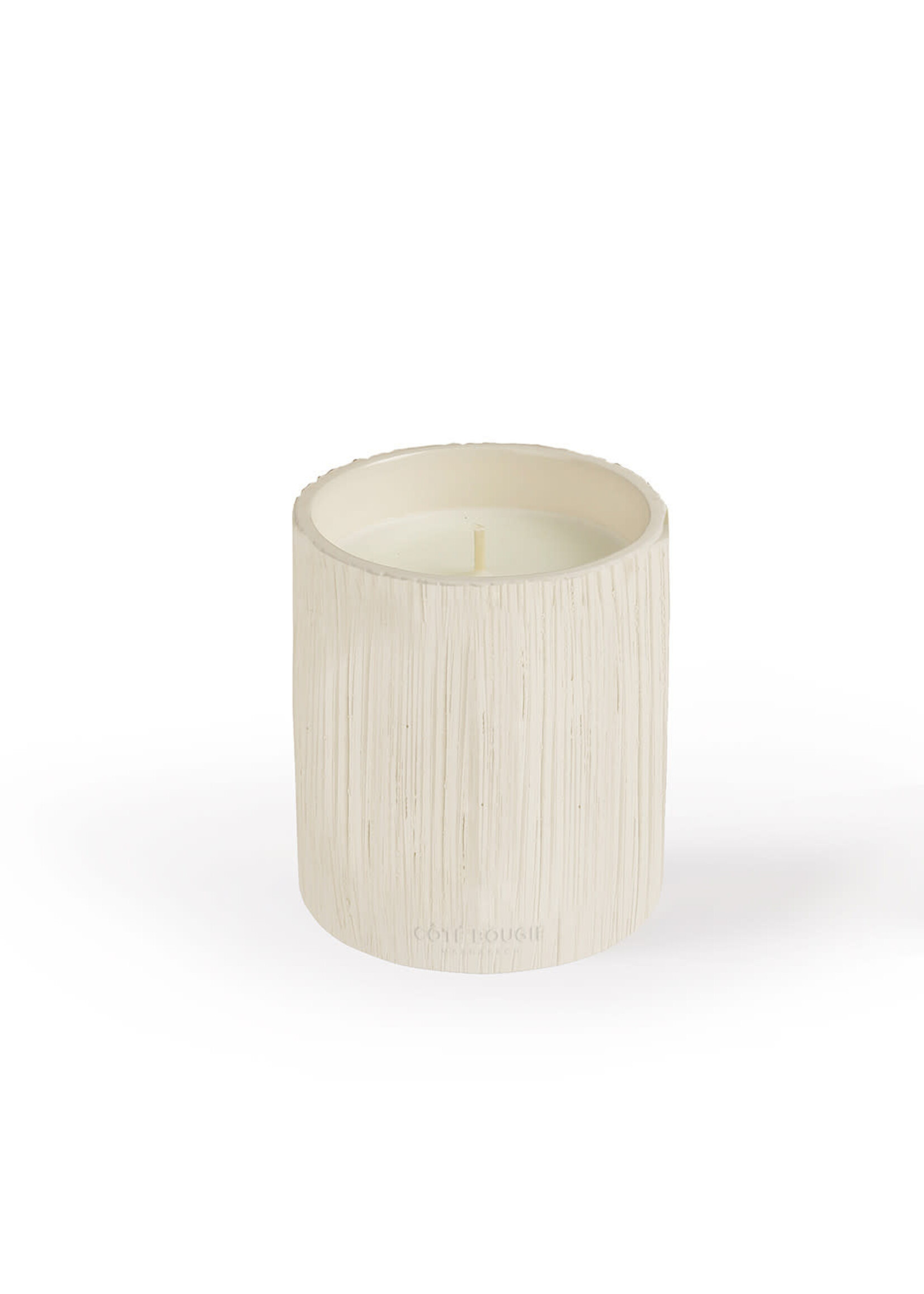 Côté Bougie Bougie Céramique Striée Blanche Fleur d'Oranger