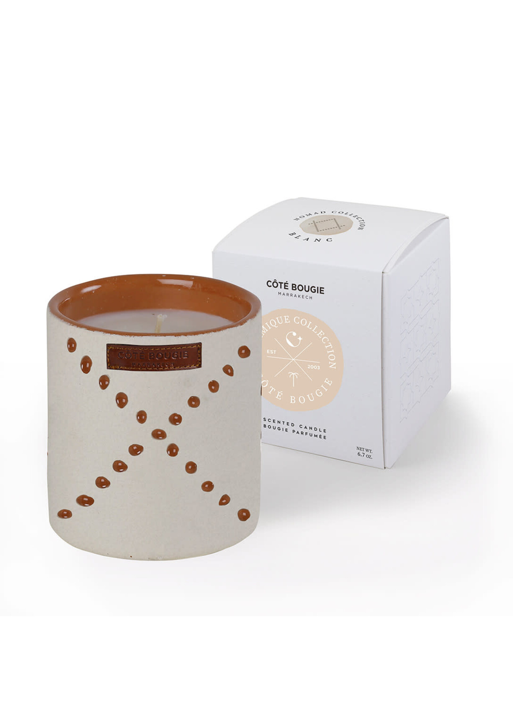 Côté Bougie Bougie Nomad Blanc Terra Dattes