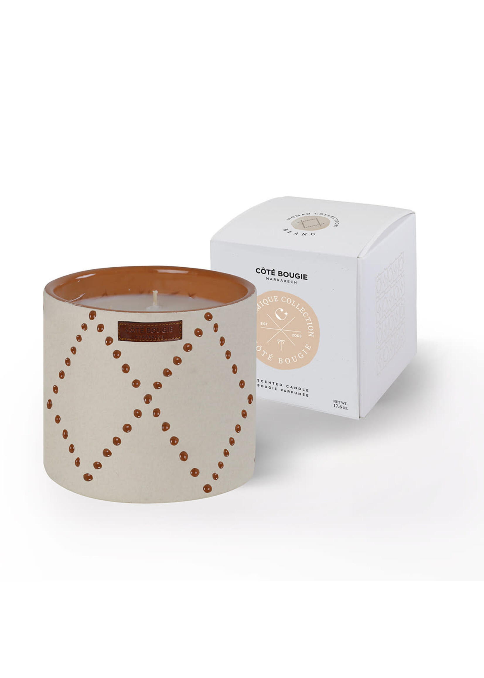 Côté Bougie Bougie Nomad Blanc Terra Dattes