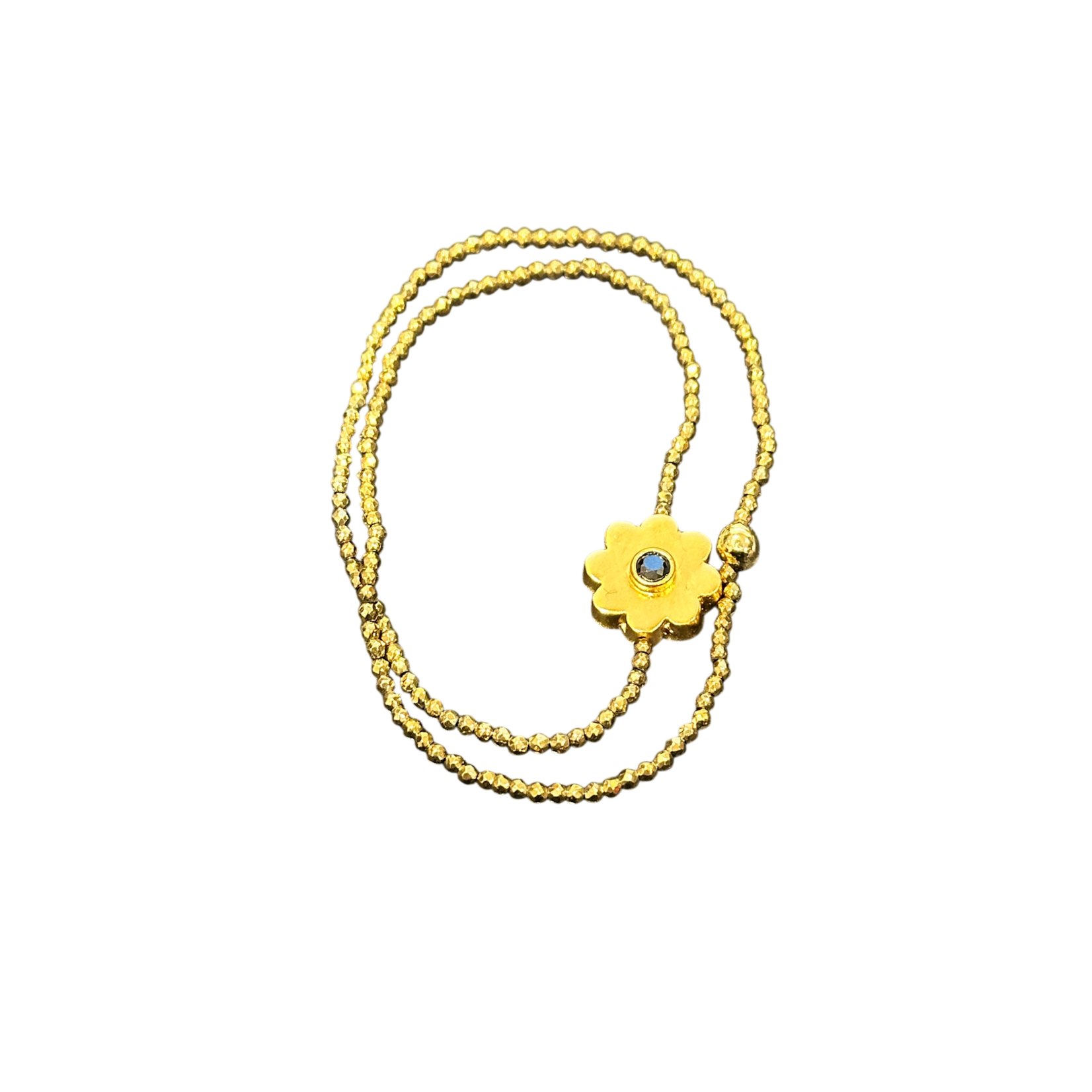 Scarlet et Lucien Bracelet Flower Double Hématites et Doré