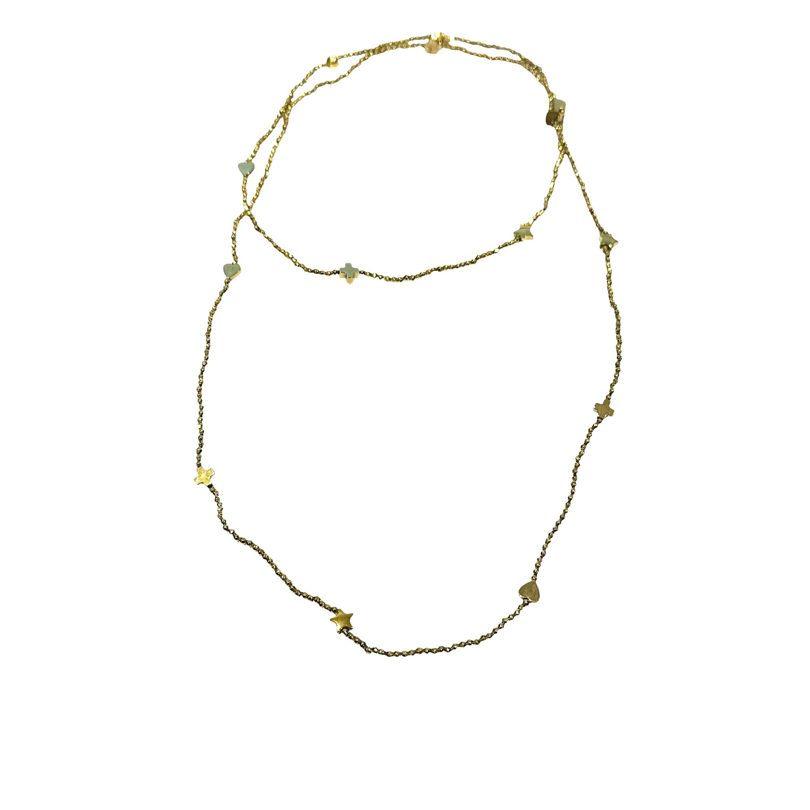 Scarlet et Lucien Sautoir Brigitte Elastique Hématites Dorées Fines Pierres