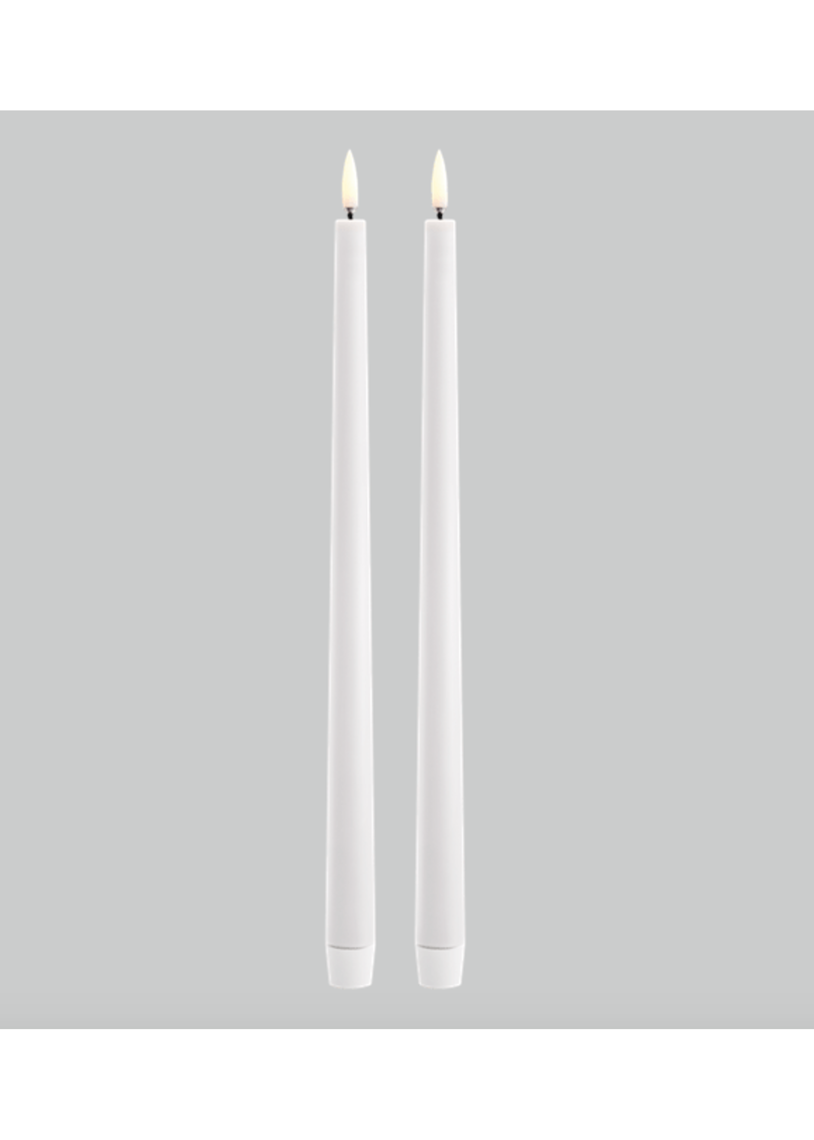 Uyuni LED Slim Taper Candle, Nordic white 32 cm Boîte de 2