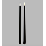 Uyuni LED Slim Taper Candle, Plain Black 32 cm Boîte de 2