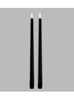 Uyuni LED Slim Taper Candle, Plain Black 32 cm Boîte de 2