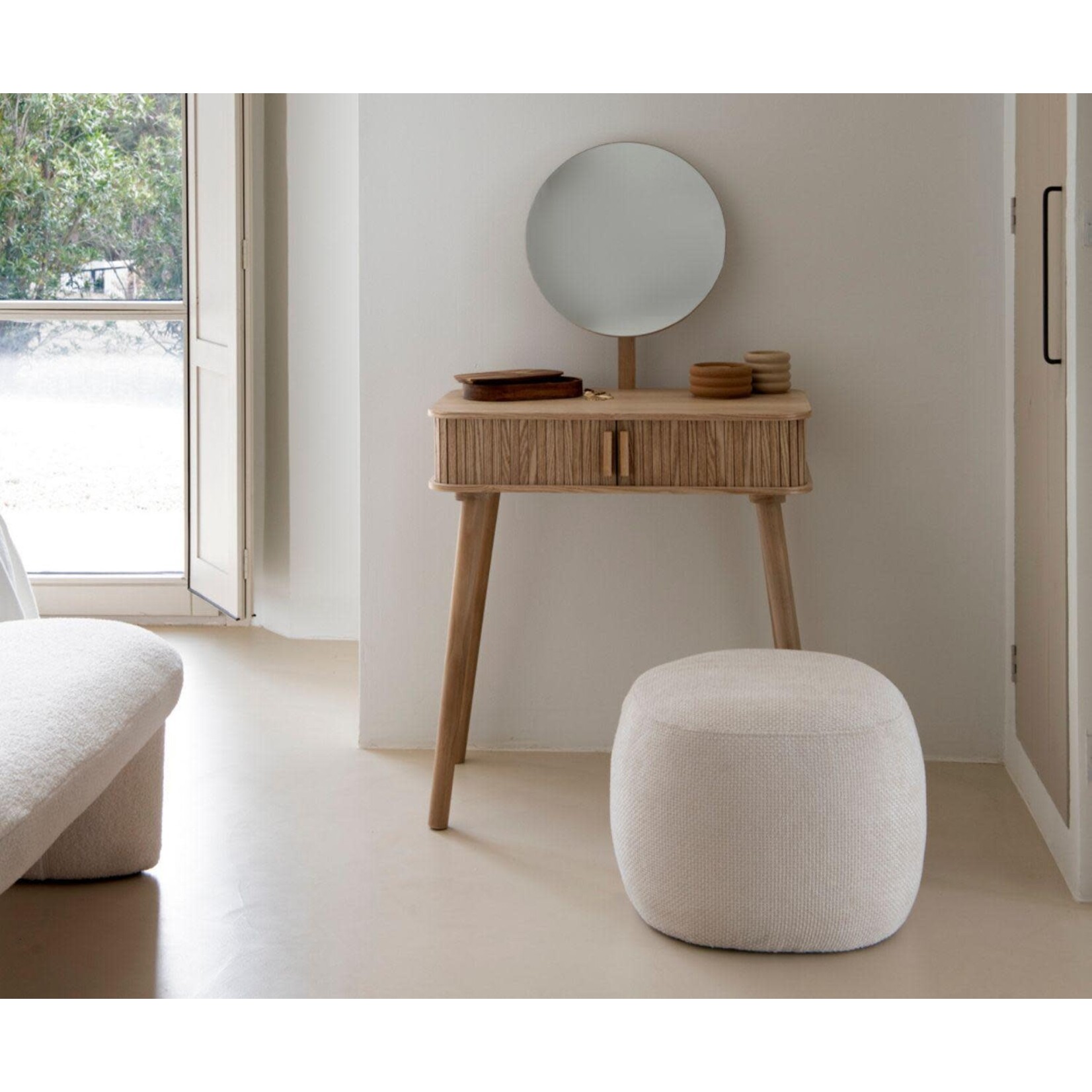 Andrea House Pouf Audry Blanc 50*50*38 cm