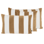 Haomy Housse de coussin Perth Tabac Rectangulaire