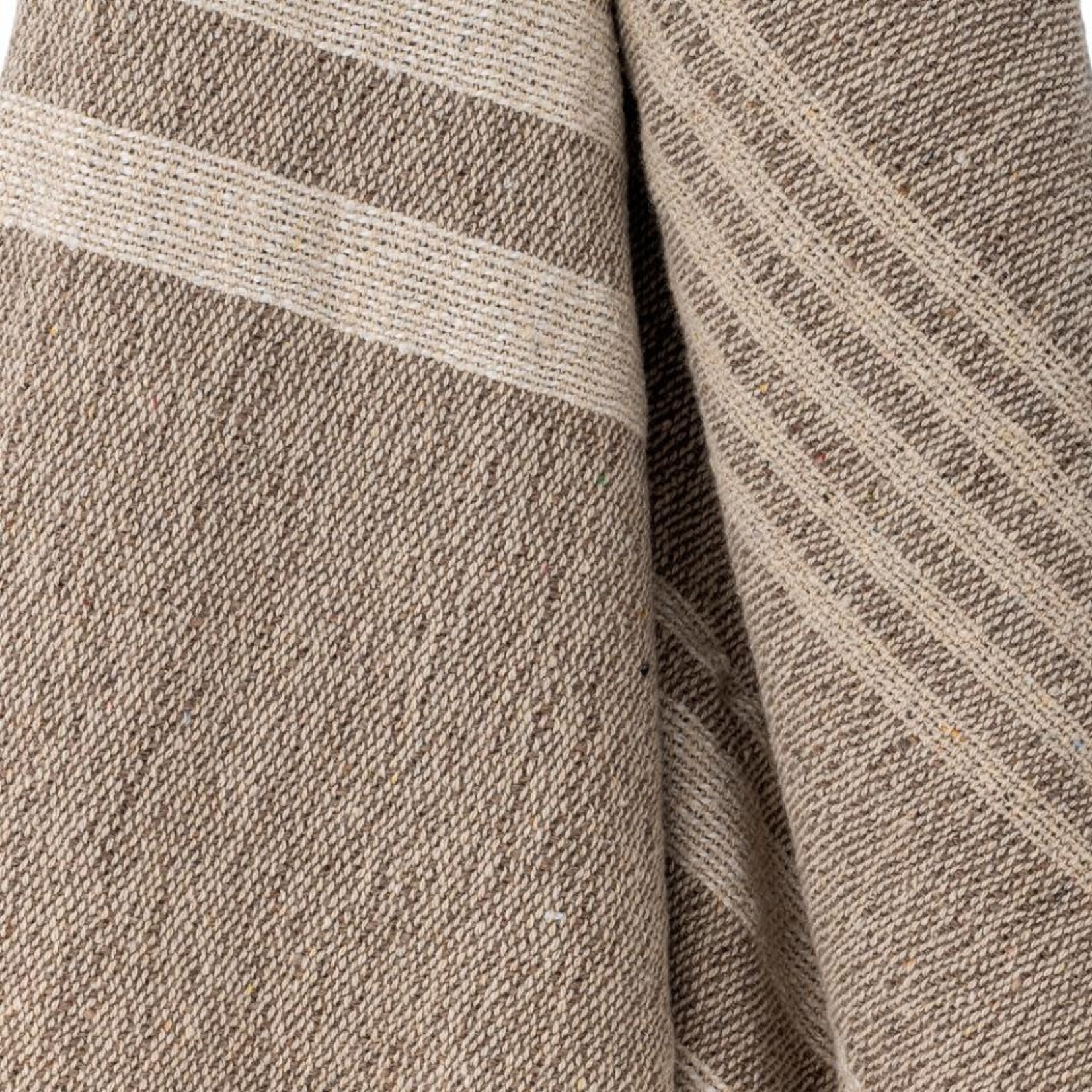 Bloomingville Lugo Plaid Coton Recyclé Marron et Naturel