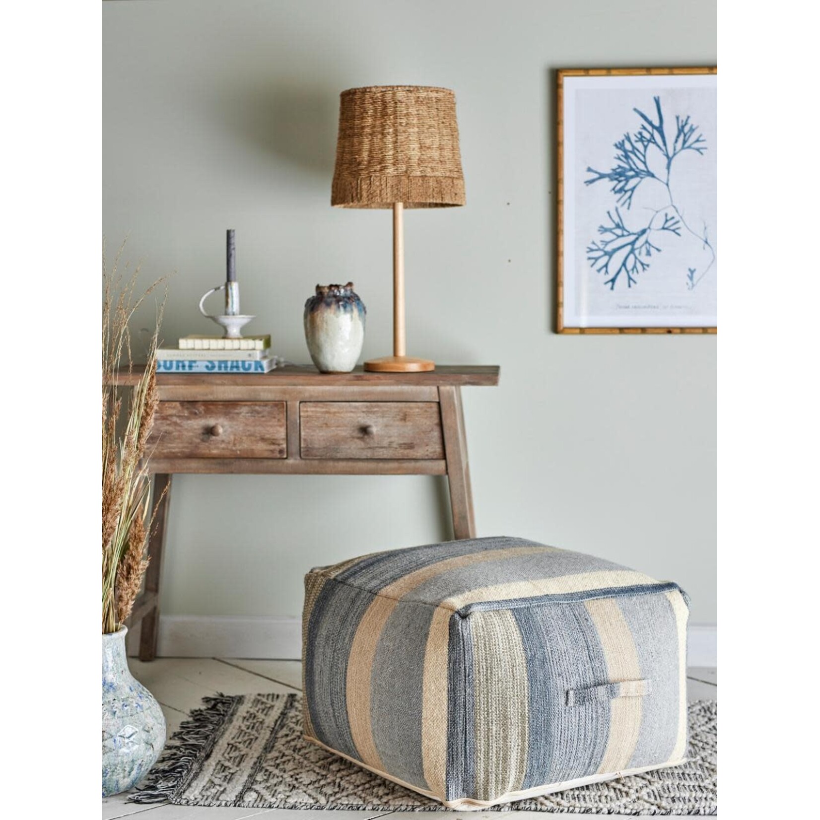 Bloomingville Sesto Pouf Laine Bleu