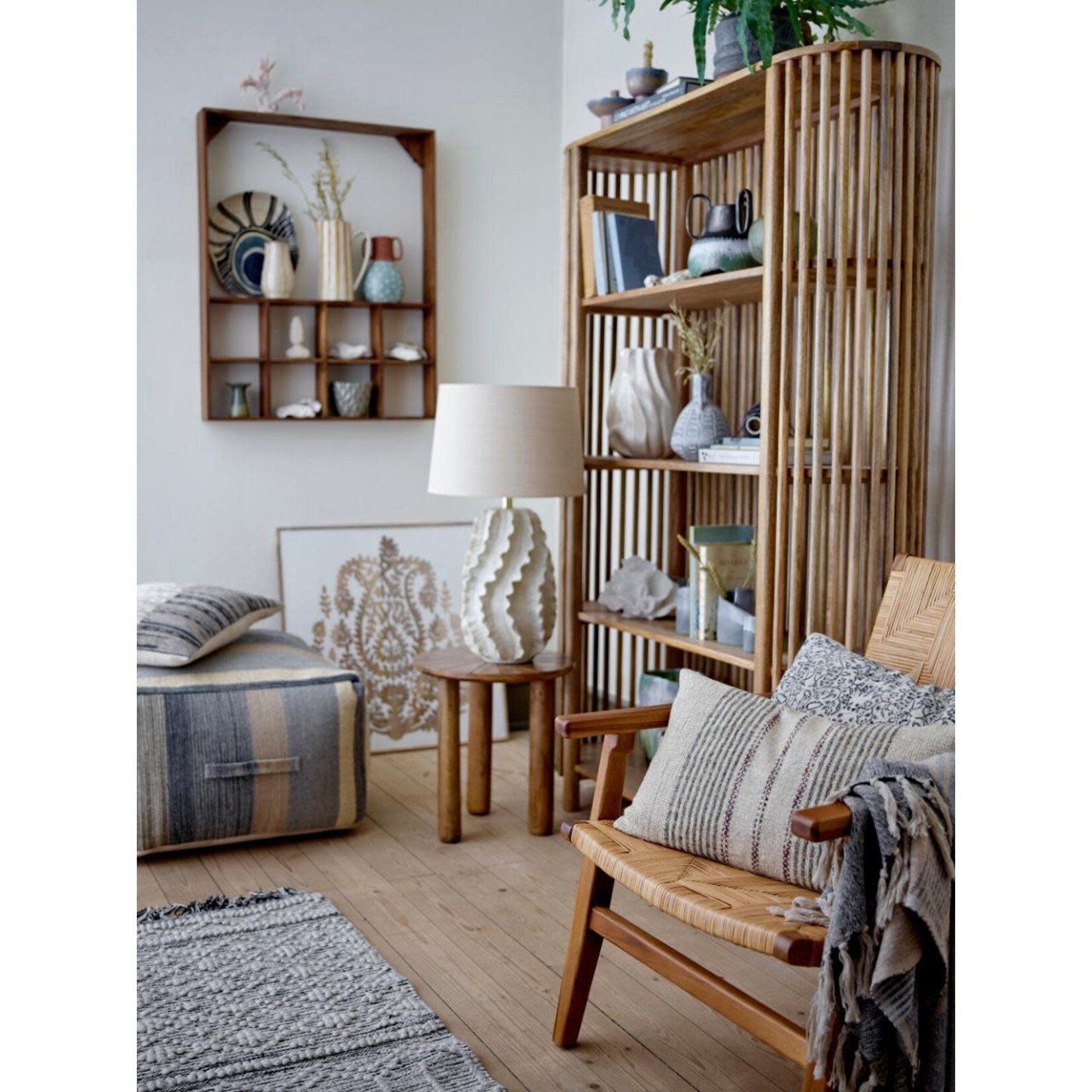 Bloomingville Sesto Pouf Laine Bleu