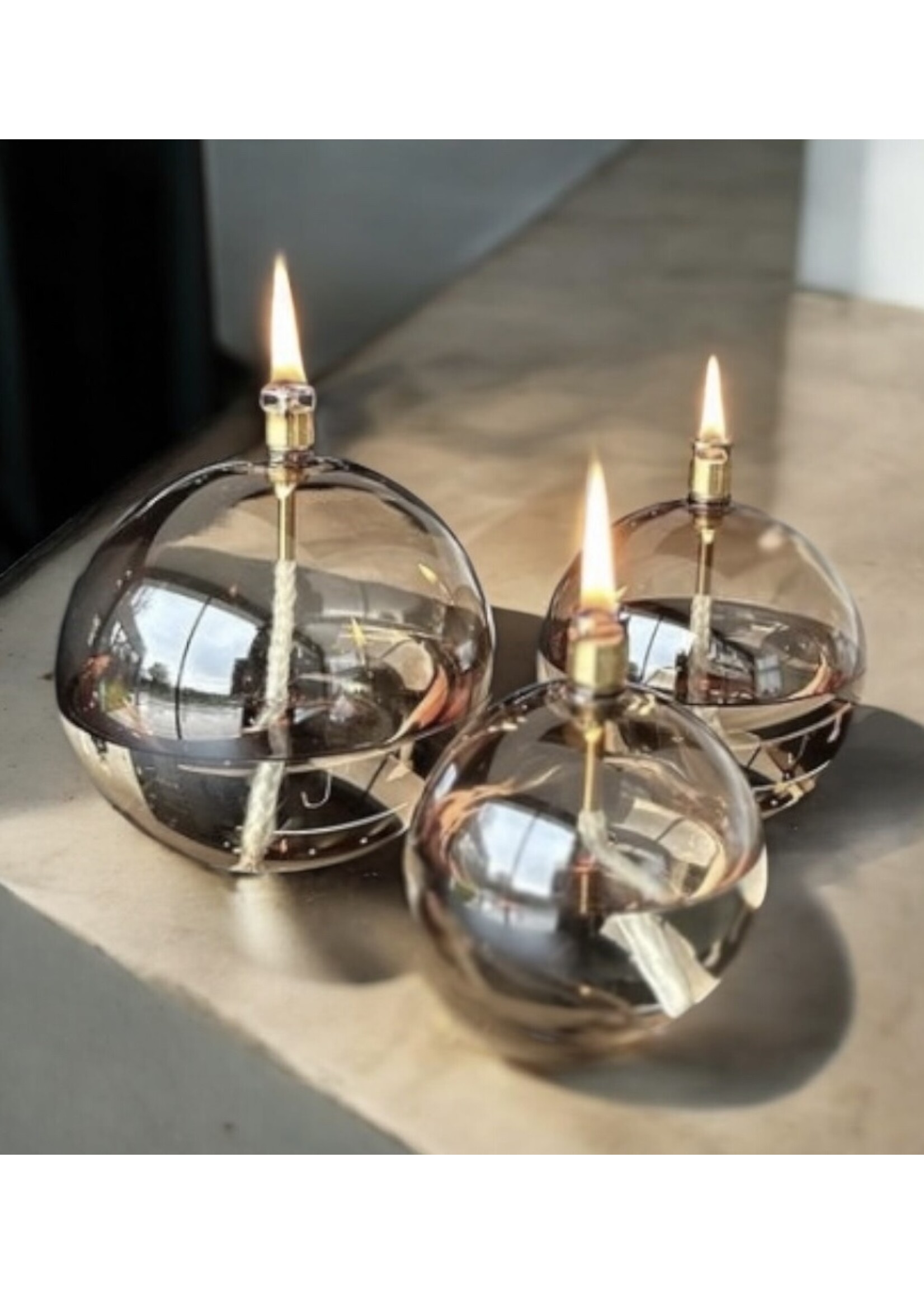 Lampe à Huile Sphère Boule Champagne