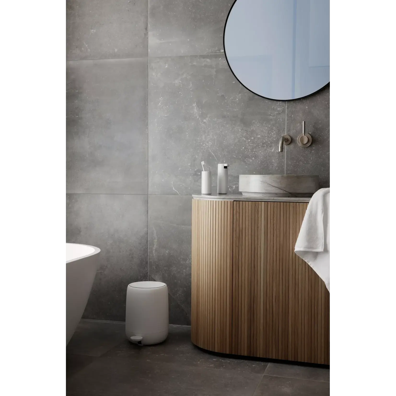 Blomus Poubelle de Salle de Bain Sono White