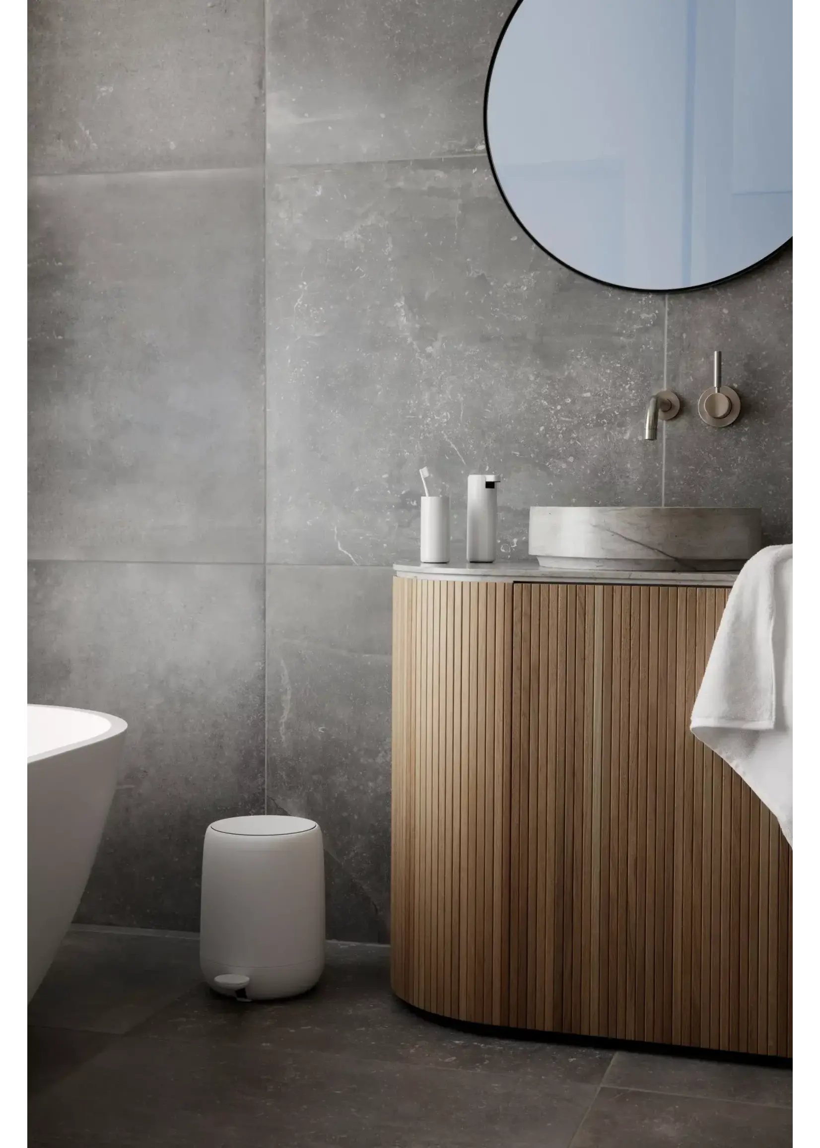 Blomus Poubelle de Salle de Bain Sono White