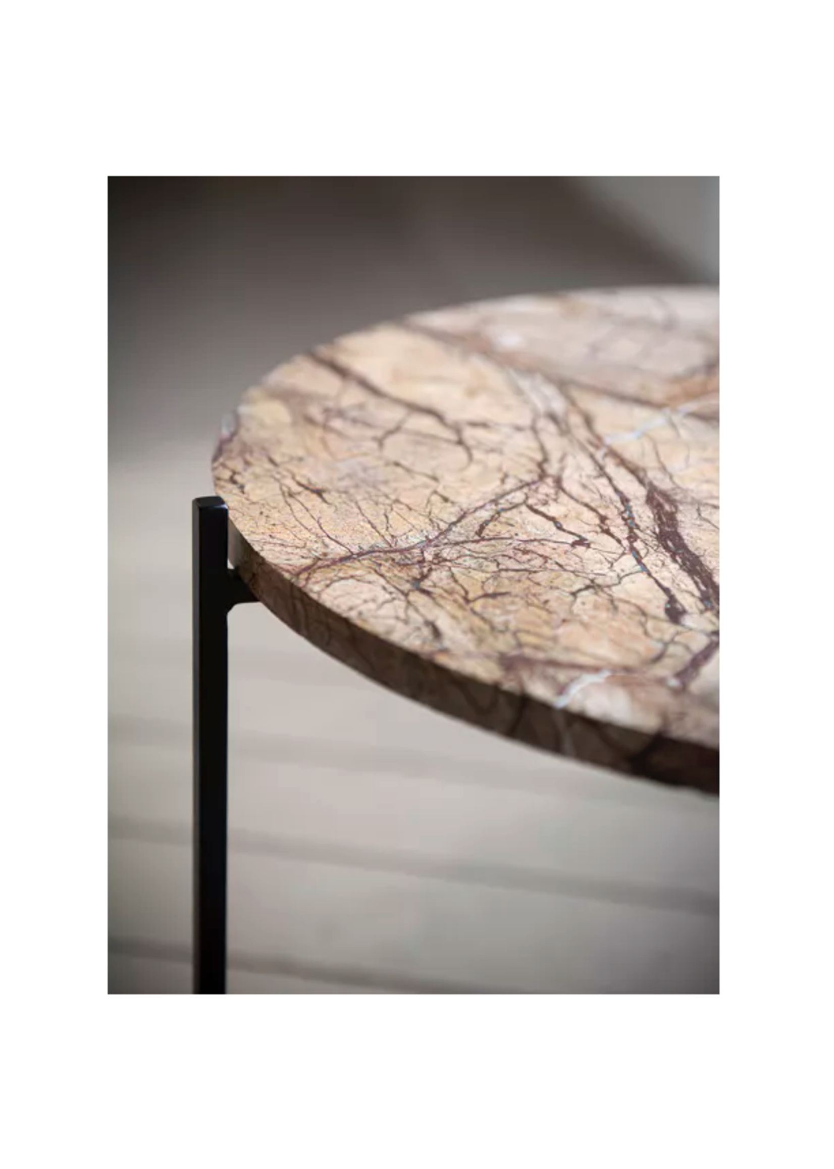 Pomax Carrara Dessus de Table en Marbre Rose 45 cm